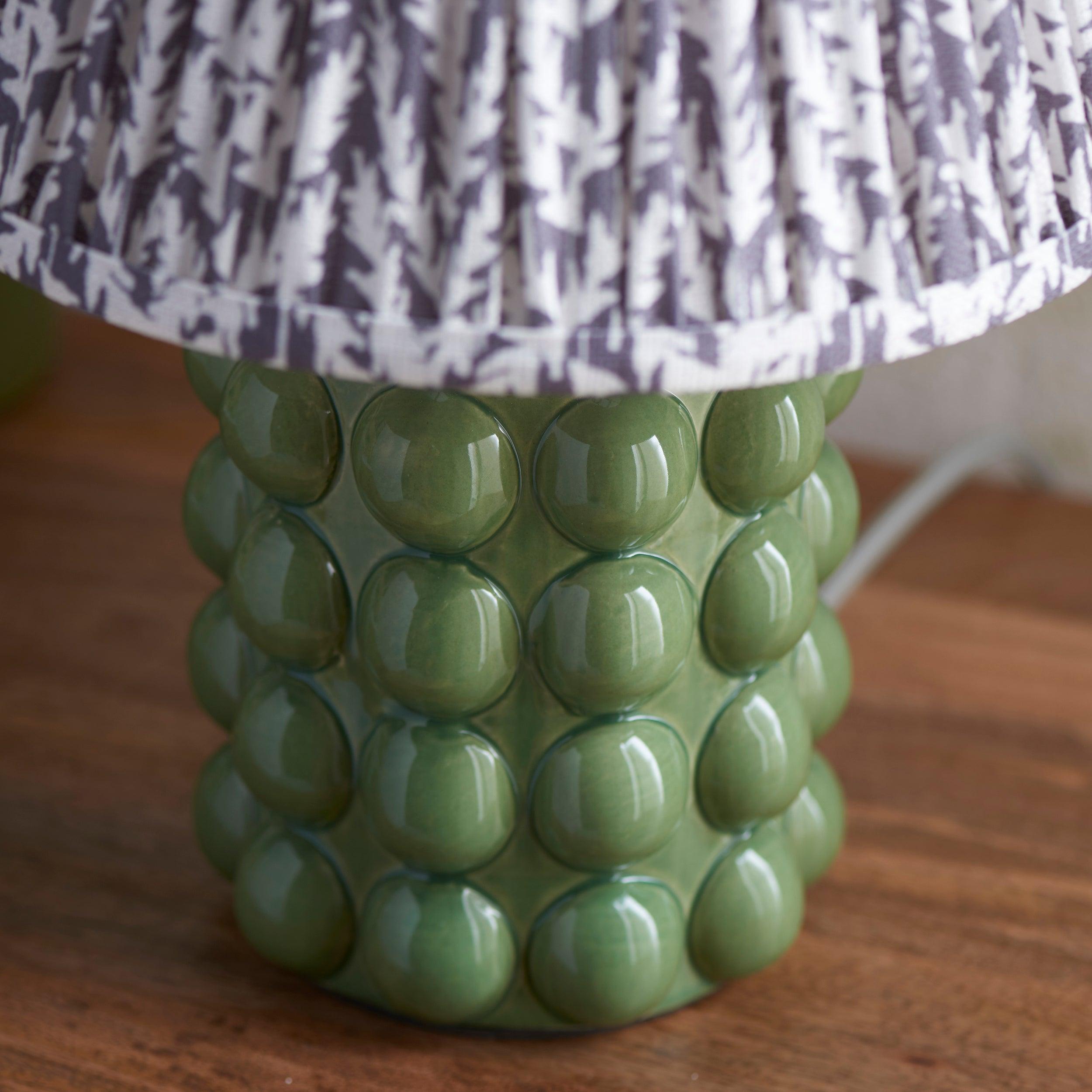 Bobble Ceramic Table & Leaf 25cm Pearl Grey Shade