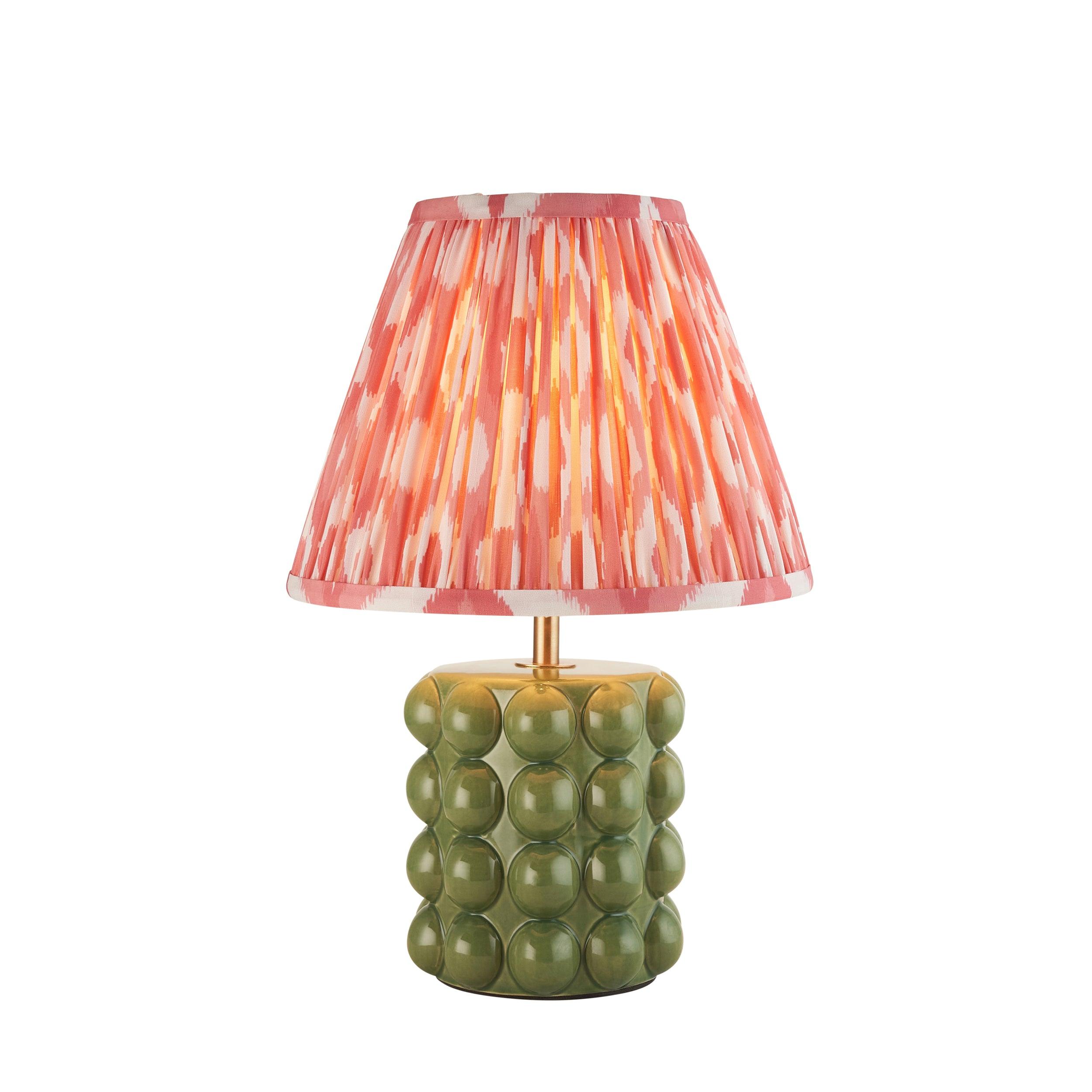 Bobble Ceramic Table & Ikat 25cm Coral Pink Shade