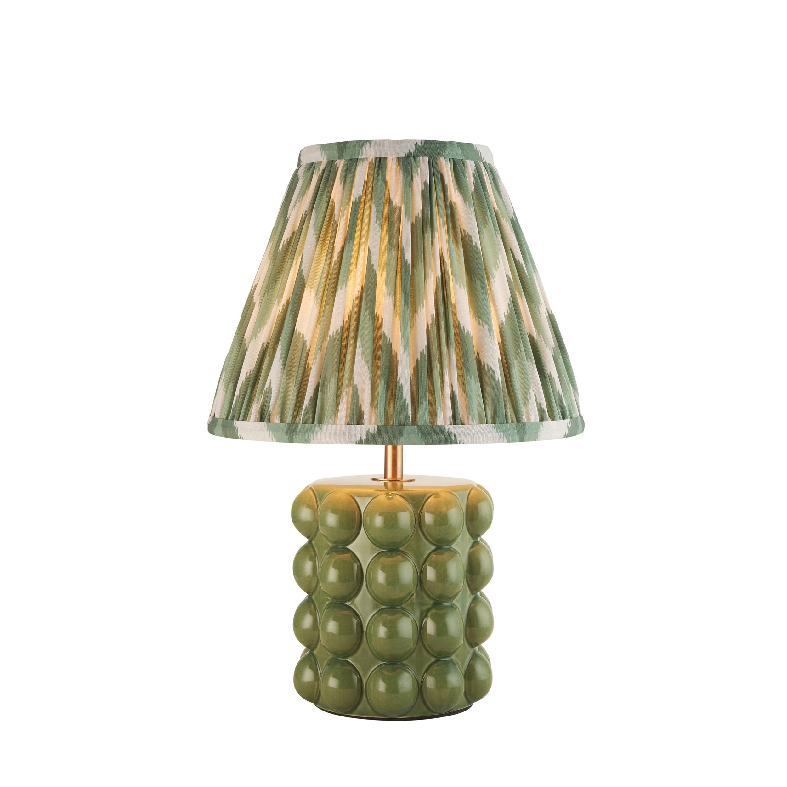 Bobble Ceramic Table & Zigzag 25cm Cotswold Green Shade