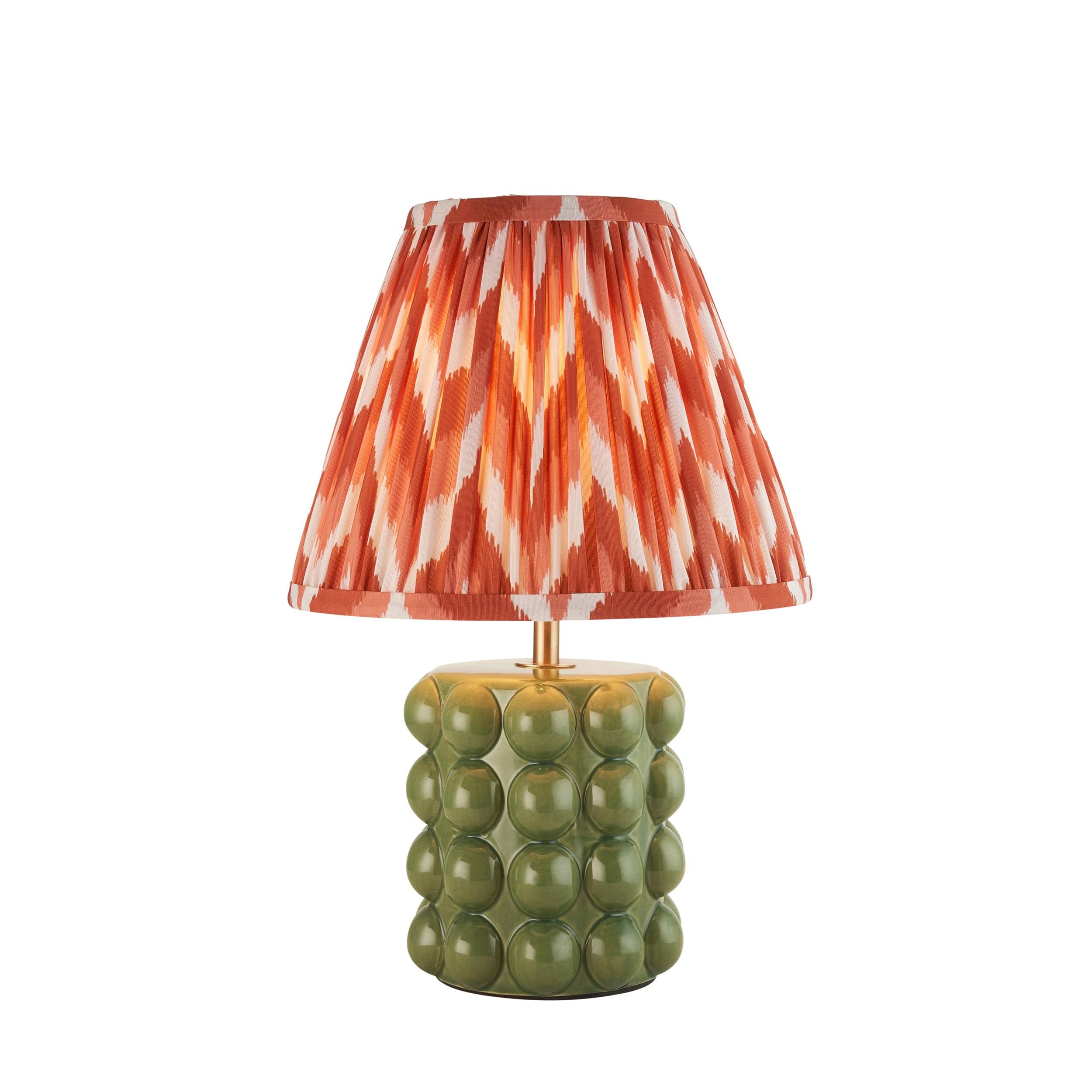 Bobble Ceramic Table & Zigzag 25cm Apricot Orange Shade