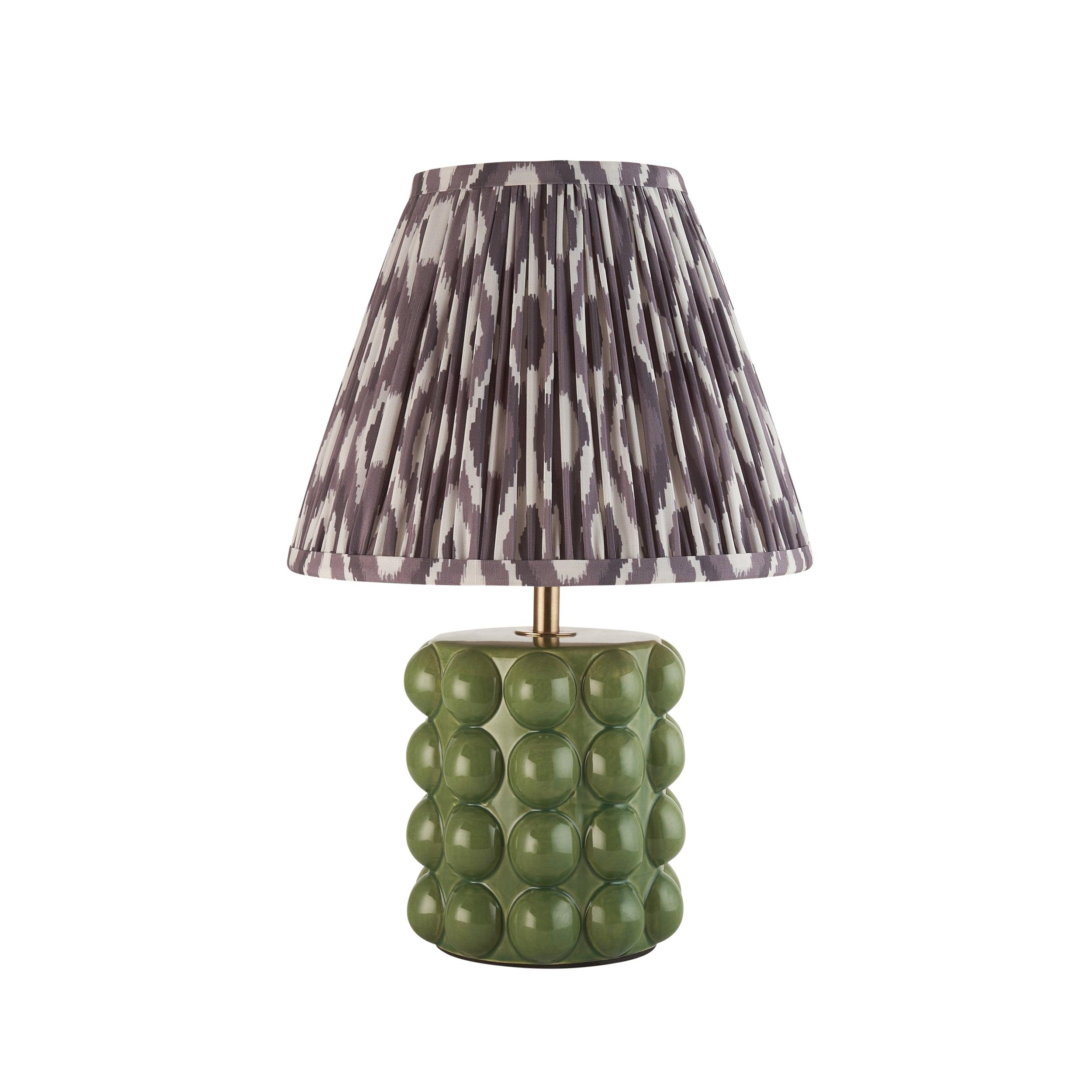 Bobble Ceramic Table & Ikat 25cm Pearl Grey Shade