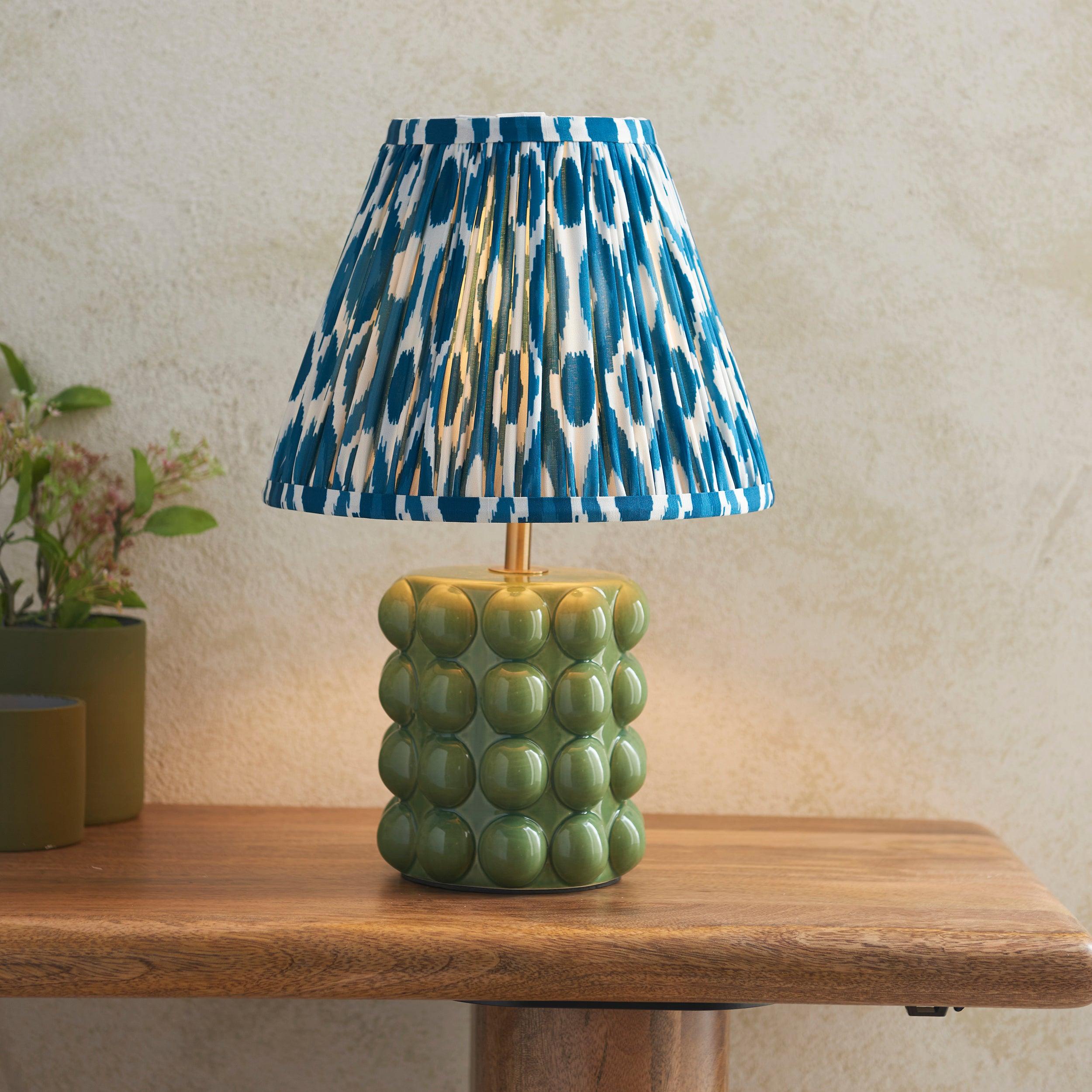 Bobble Ceramic Table & Ikat 25cm Marlin Blue Shade