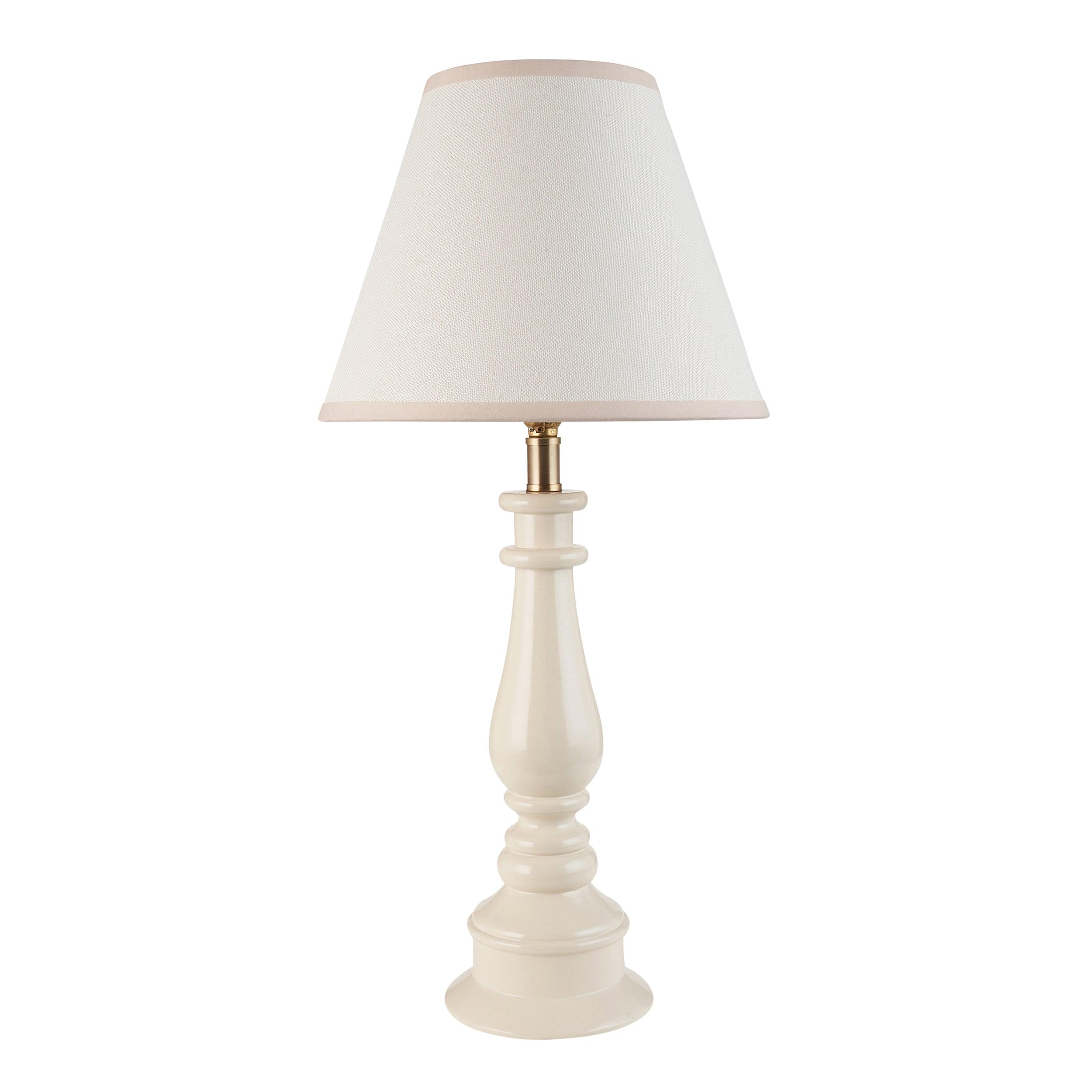Myrtle White Table Lamp & Ivy 25cm Vintage White Shade