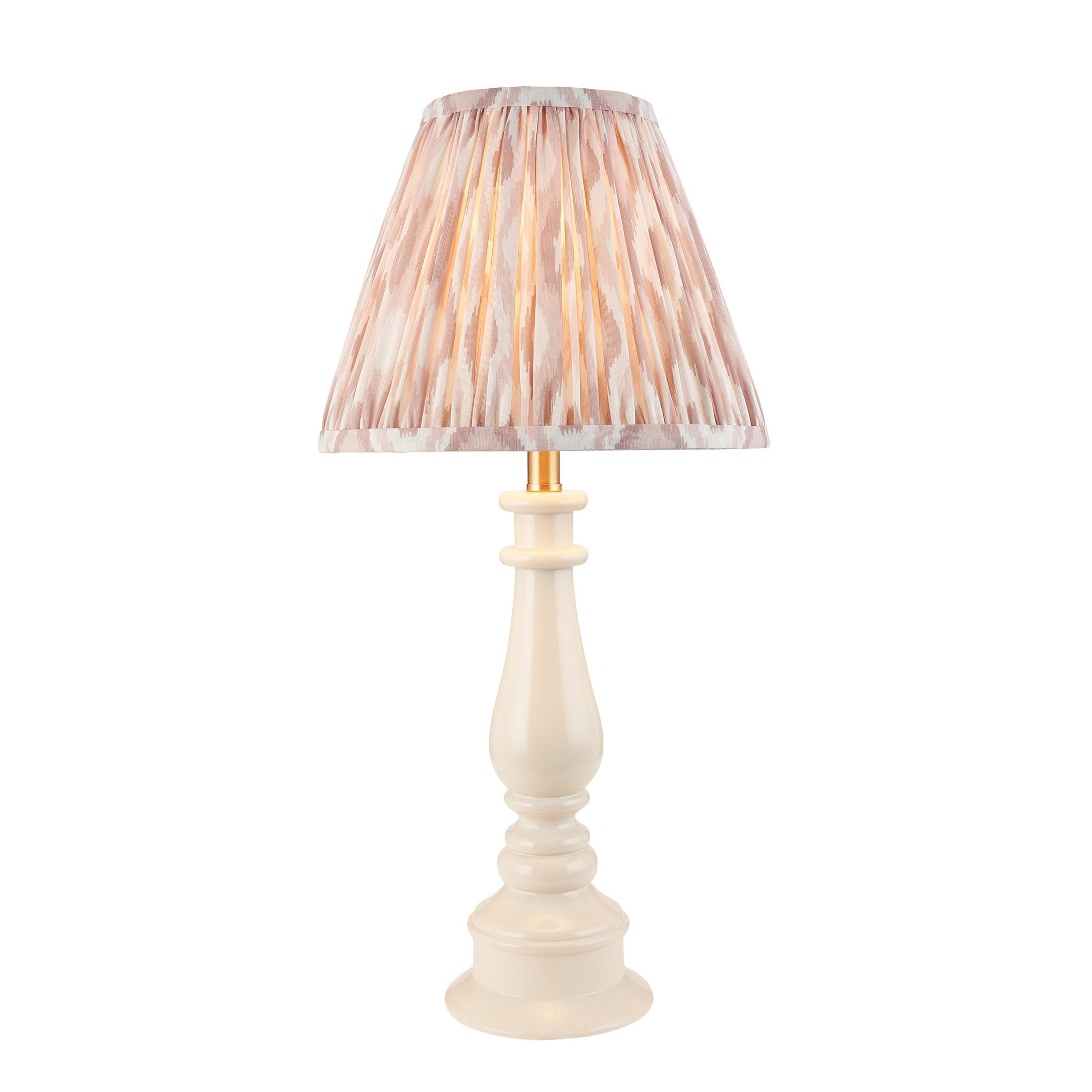 Myrtle White Table Lamp & Ikat 25cm Neutral Shade