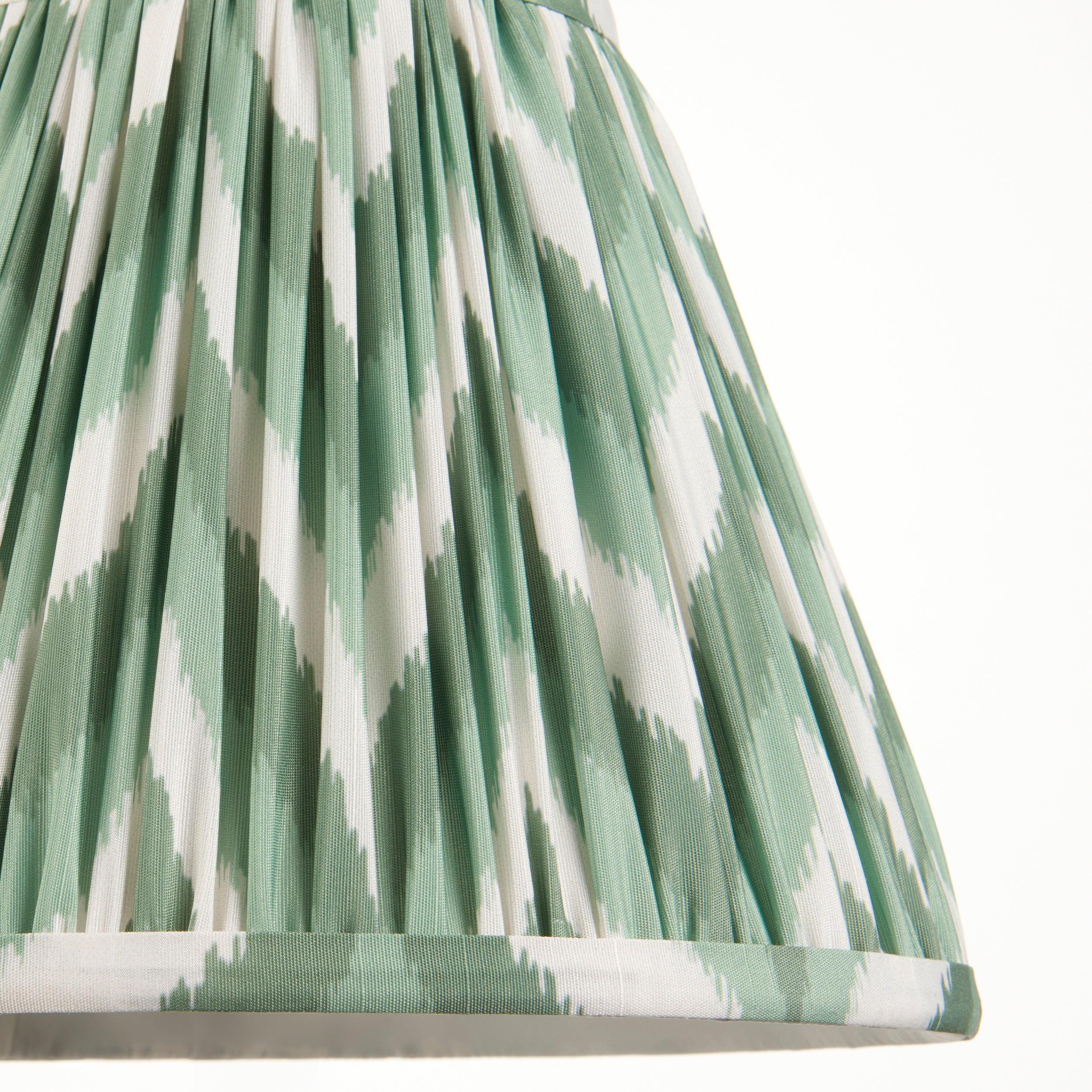 Myrtle Green Table Lamp & Zigzag 25cm Cotswold Green Shade
