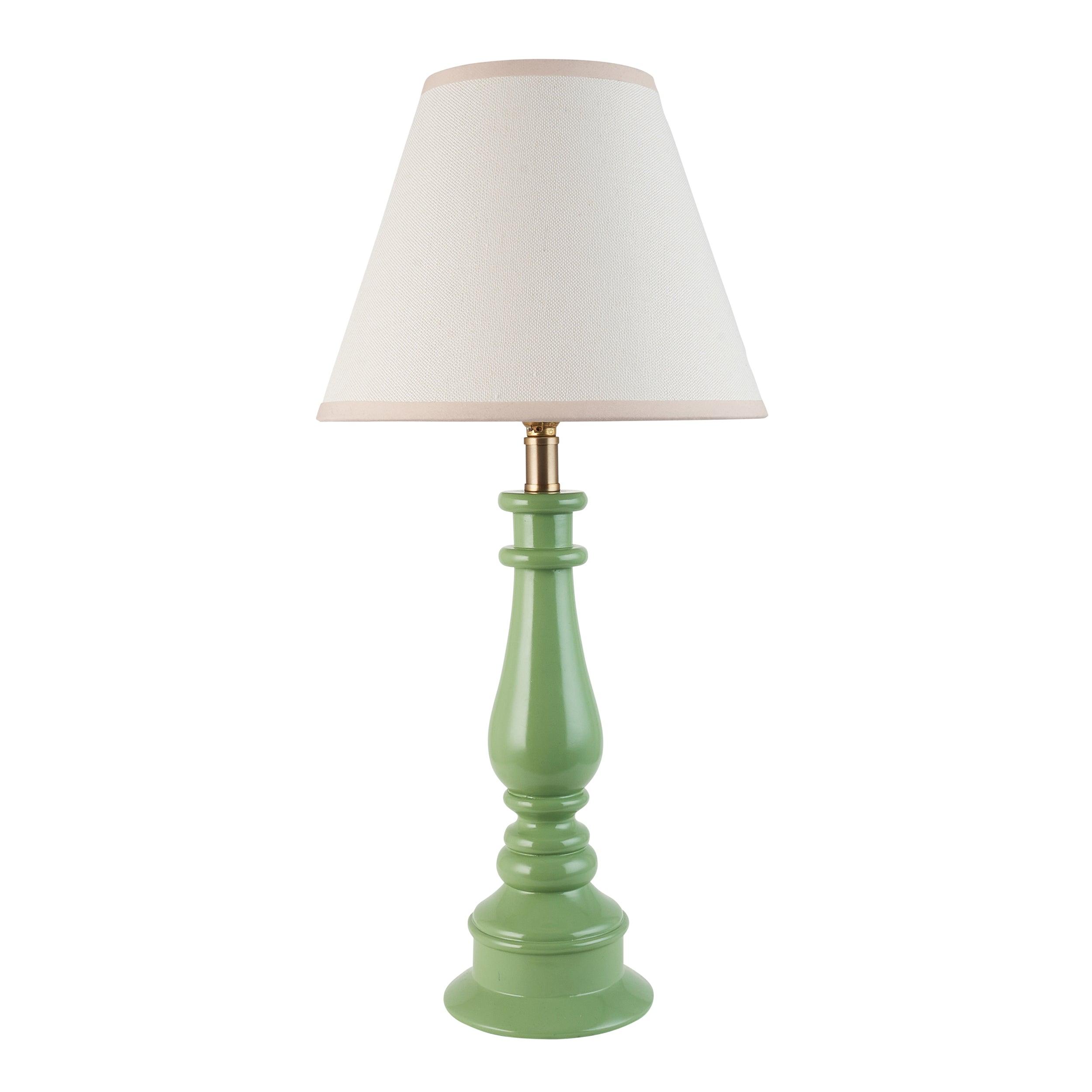 Myrtle Green Table Lamp & Ivy 25cm Vintage White Shade