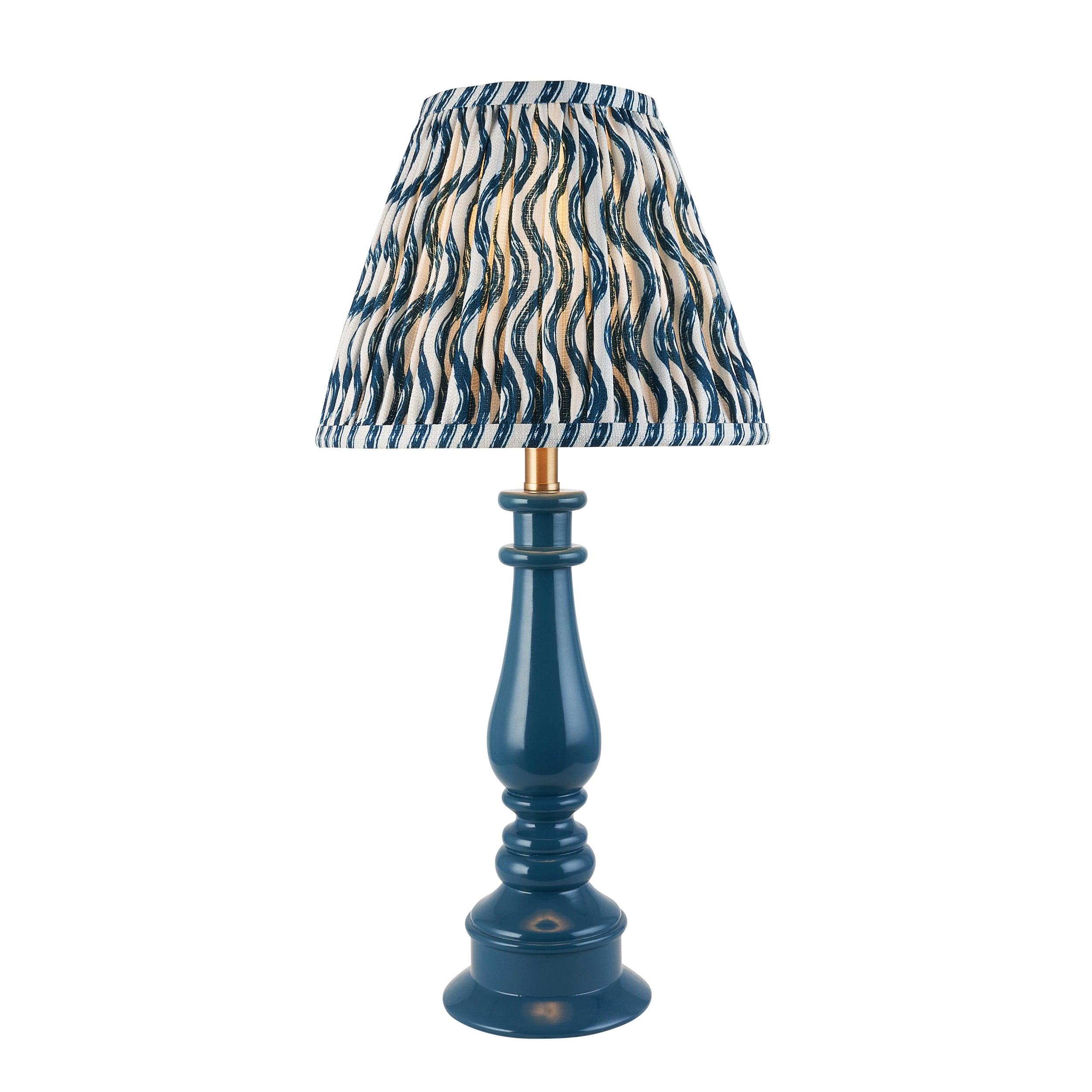 Myrtle Blue Table Lamp & Ripple 25cm Marlin Blue Shade