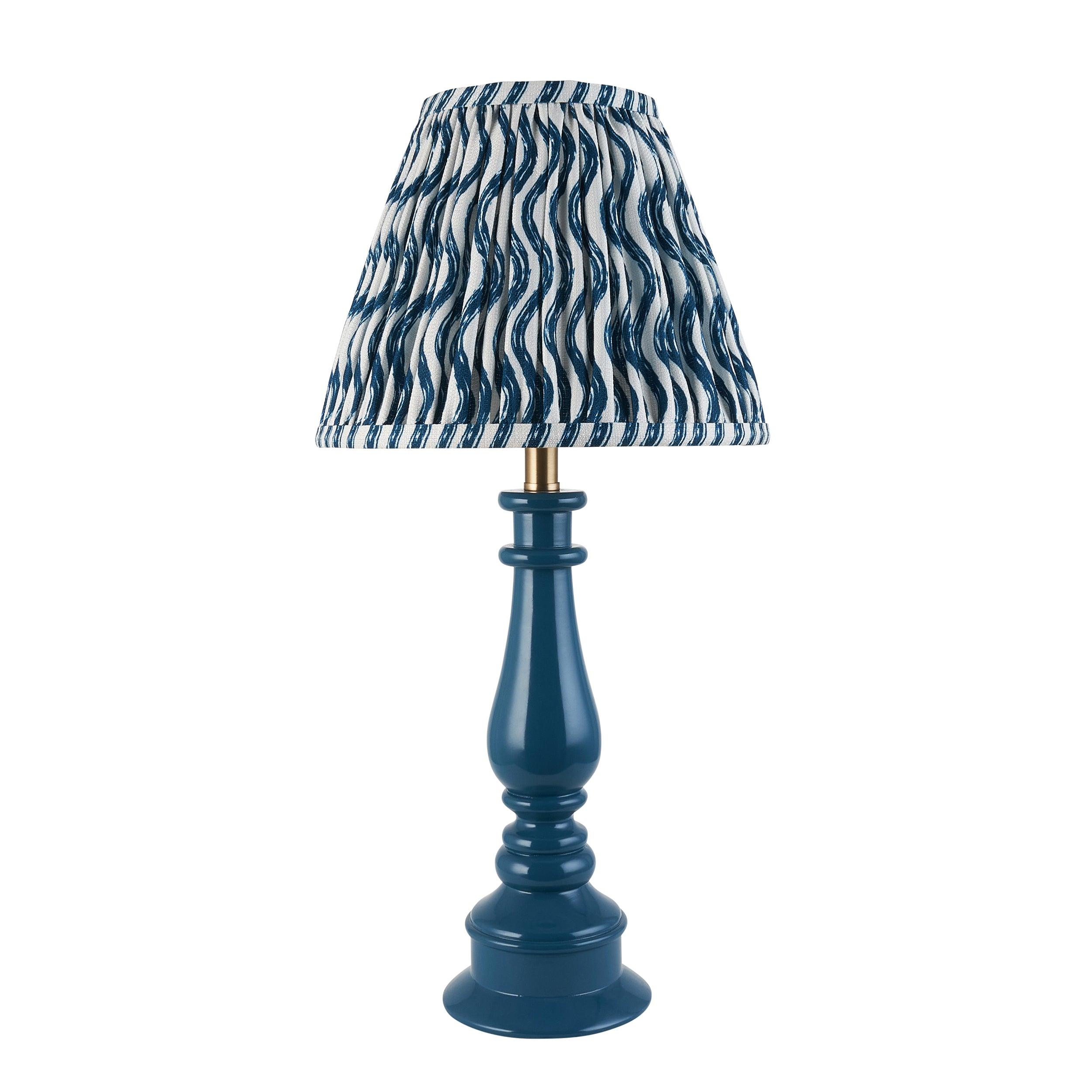 Myrtle Blue Table Lamp & Ripple 25cm Marlin Blue Shade