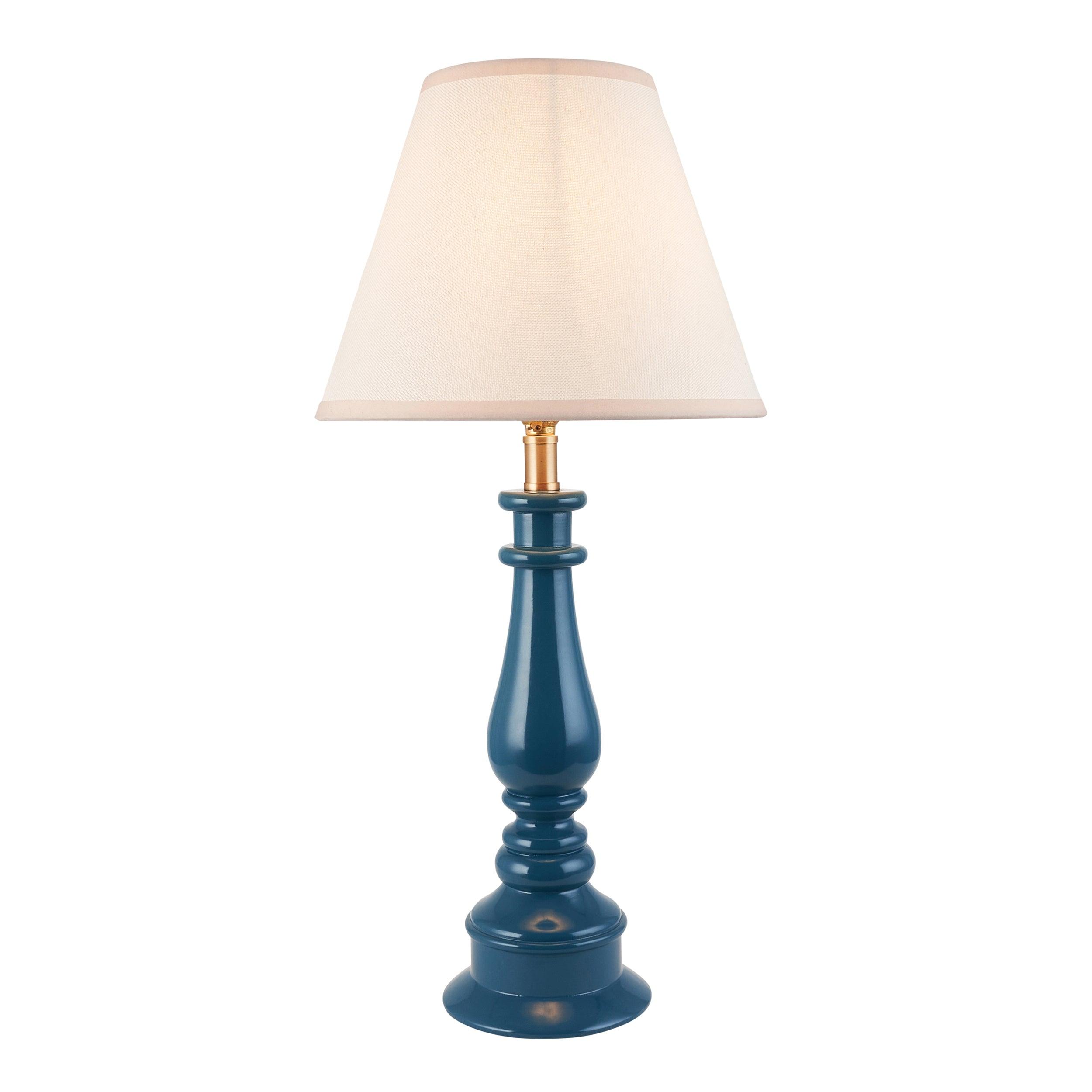 Myrtle Blue Table Lamp & Ivy 25cm Vintage White Shade