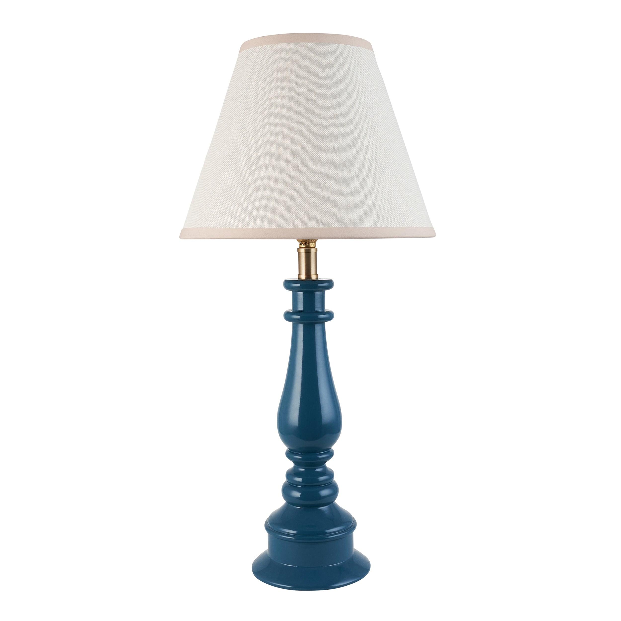 Myrtle Blue Table Lamp & Ivy 25cm Vintage White Shade