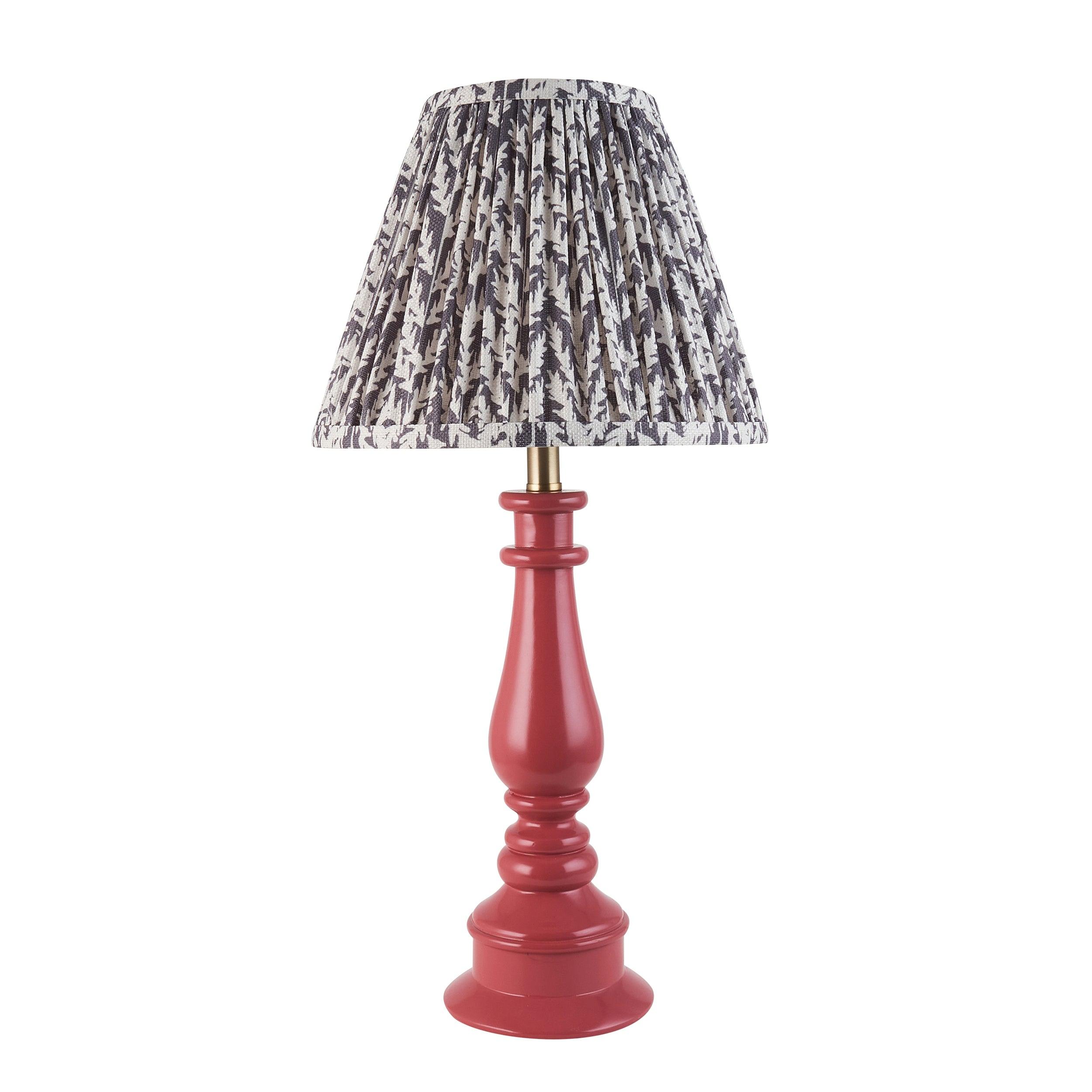 Myrtle Pink Table Lamp & Leaf 25cm Pearl Grey Shade