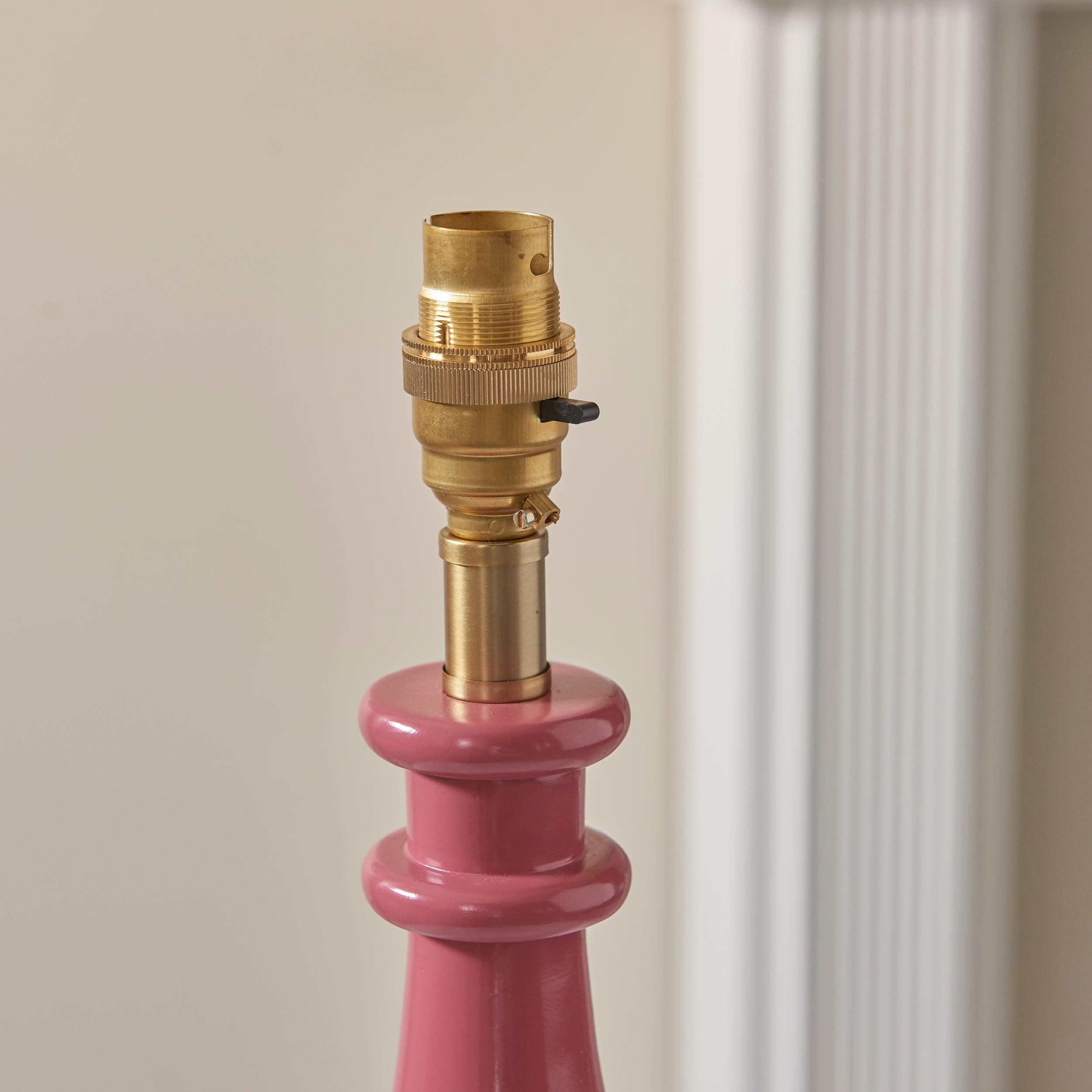 Myrtle Pink Table Lamp & Ripple 25cm Marlin Blue Shade