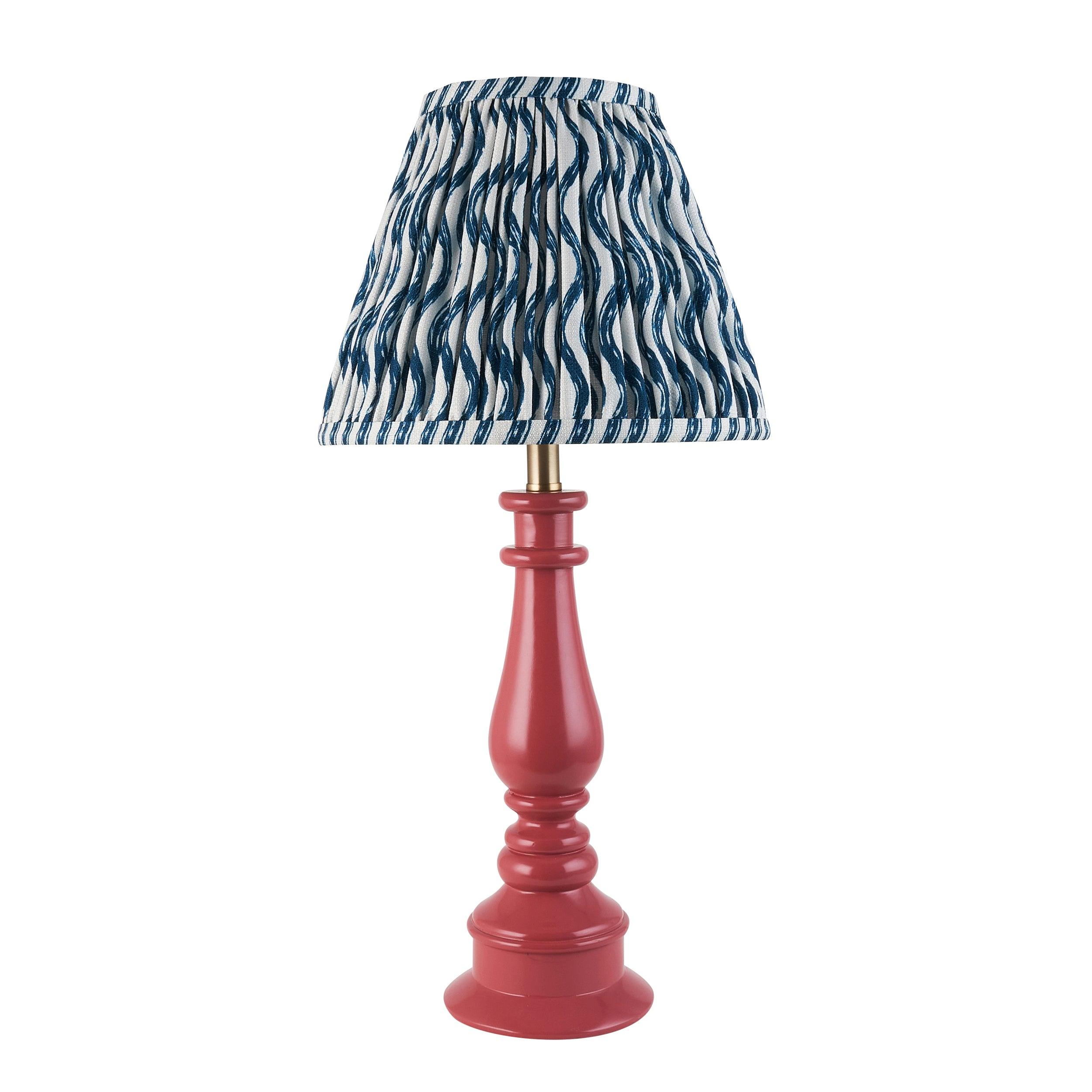 Myrtle Pink Table Lamp & Ripple 25cm Marlin Blue Shade