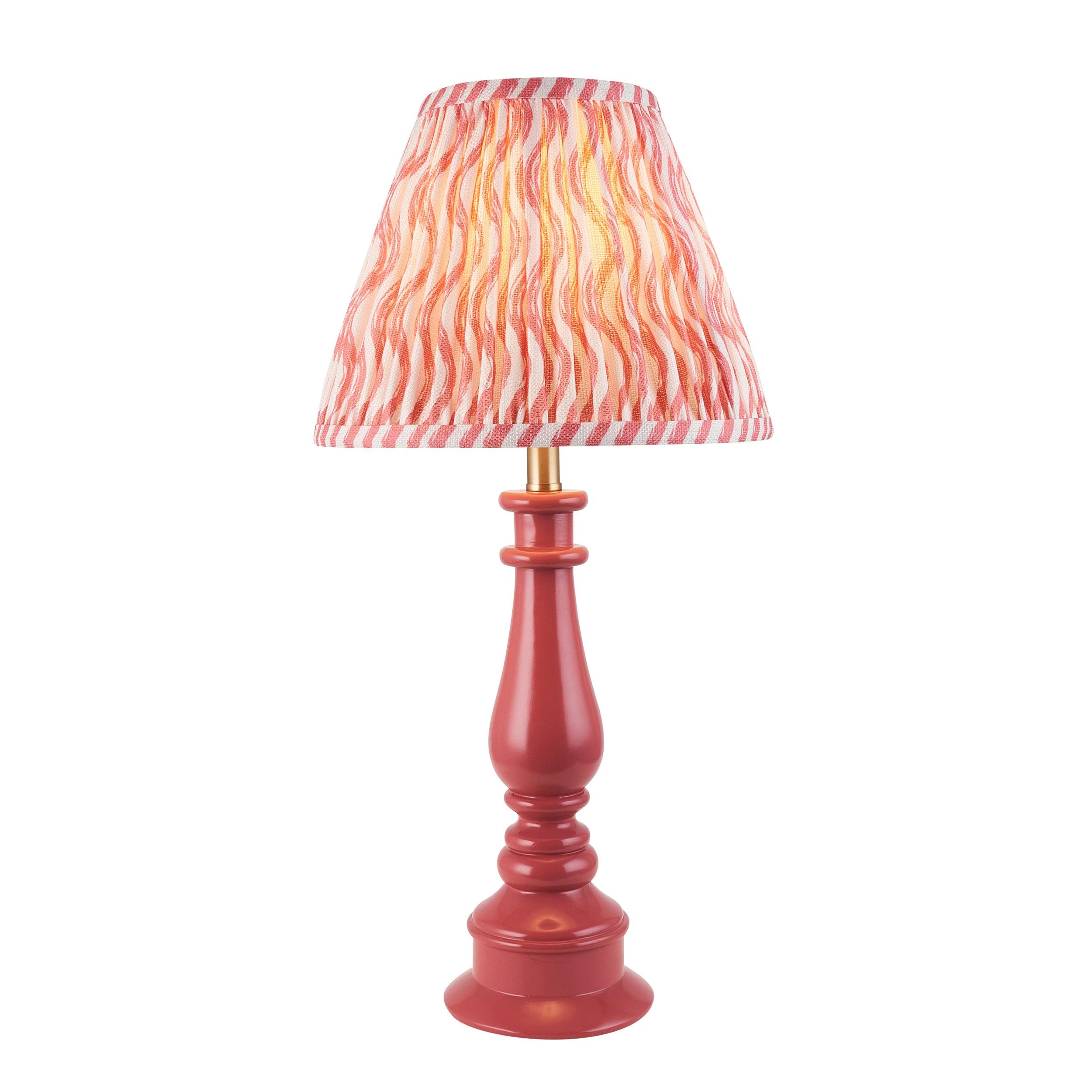 Myrtle Pink Table Lamp & Ripple 25cm Coral Pink Shade