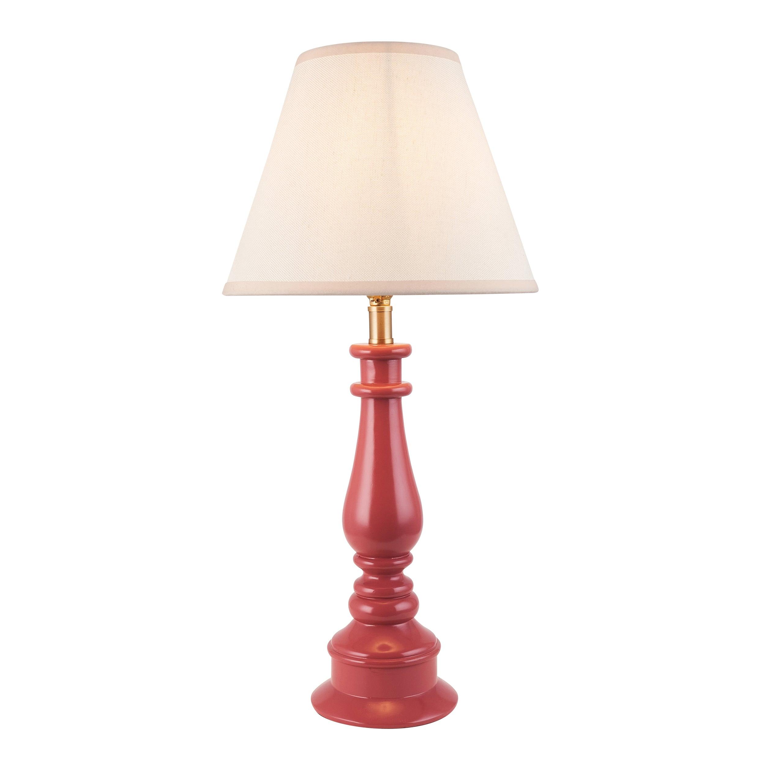 Myrtle Pink Table Lamp & Ivy 25cm Vintage White Shade