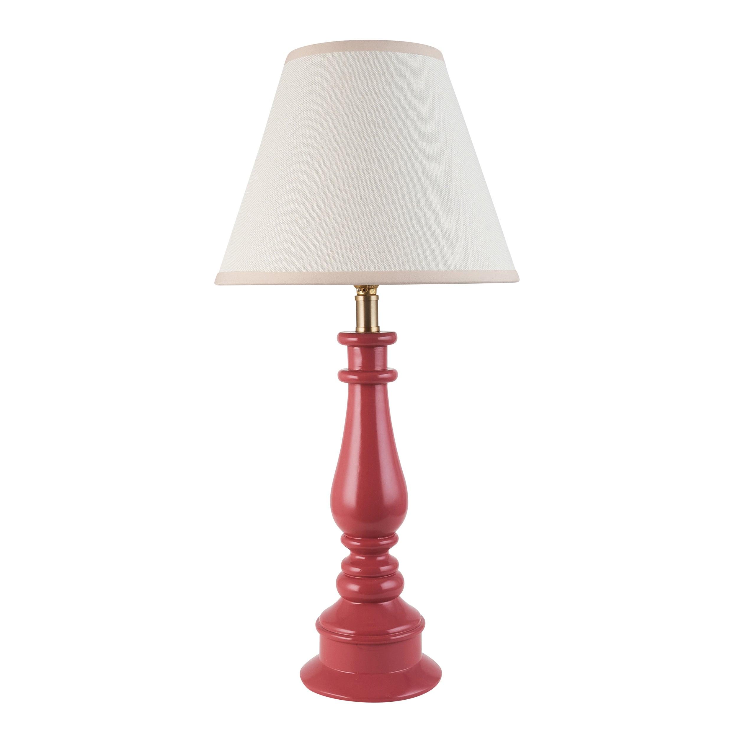Myrtle Pink Table Lamp & Ivy 25cm Vintage White Shade