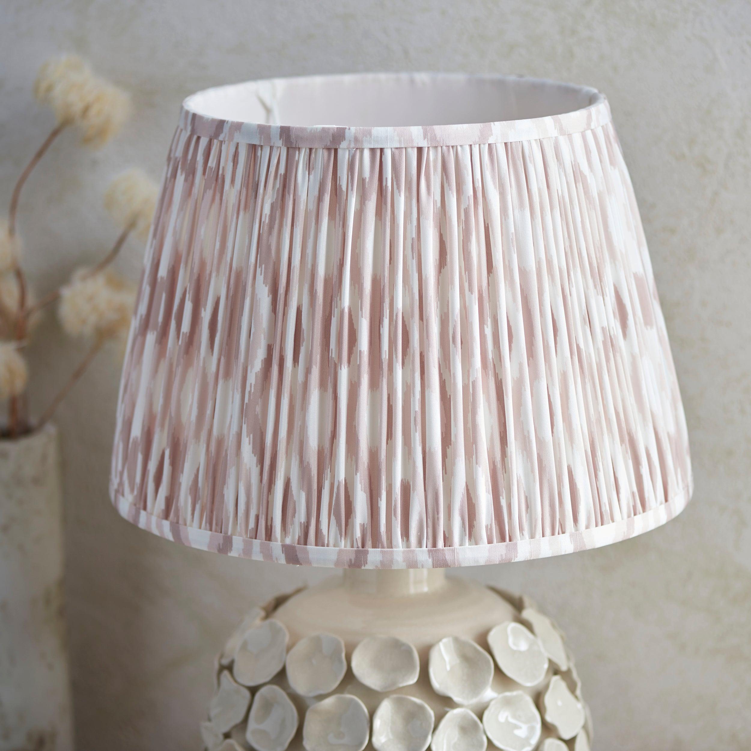 Borello Ivory Ceramic Table Lamp & Ikat 35cm Neutral Shade