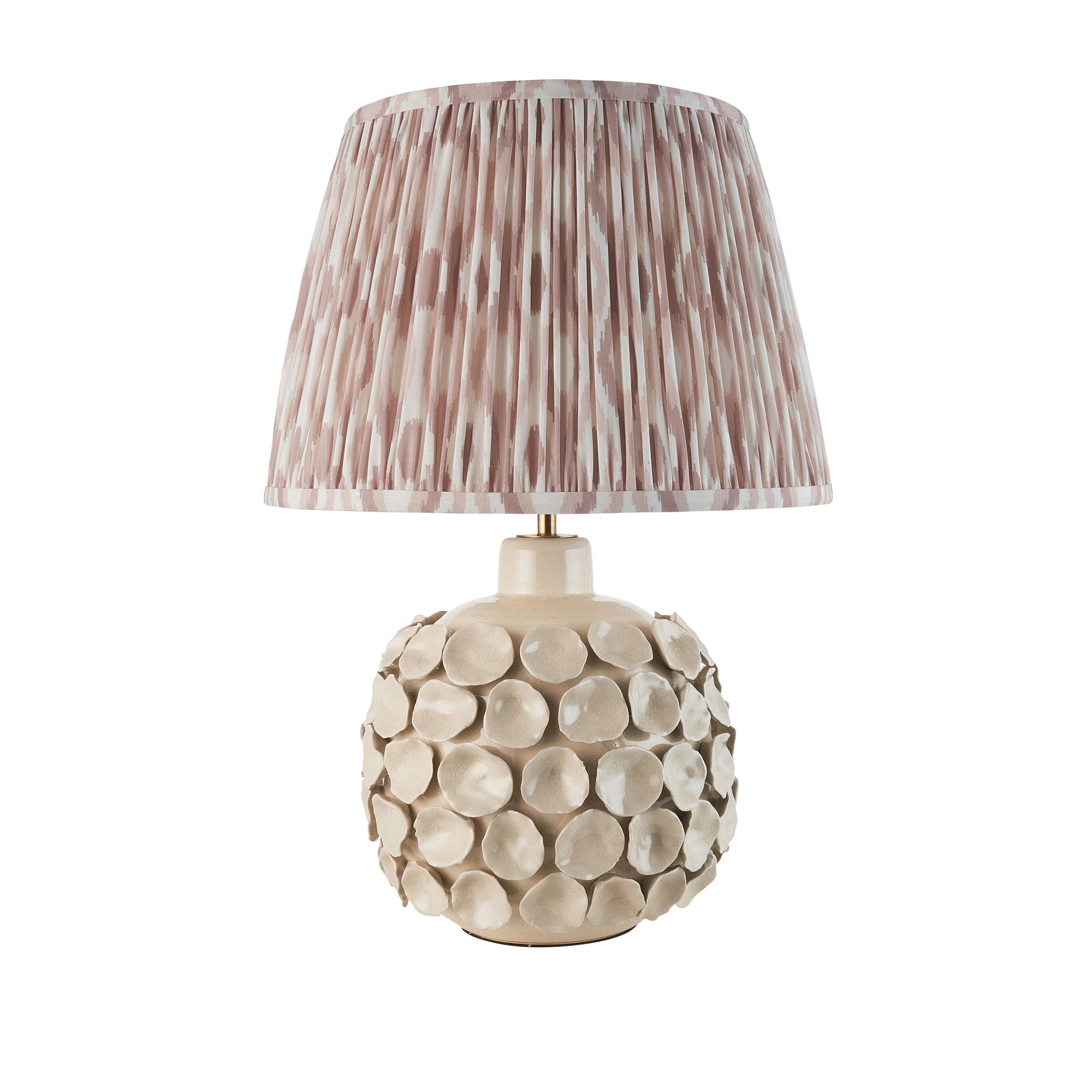 Borello Ivory Ceramic Table Lamp & Ikat 35cm Neutral Shade