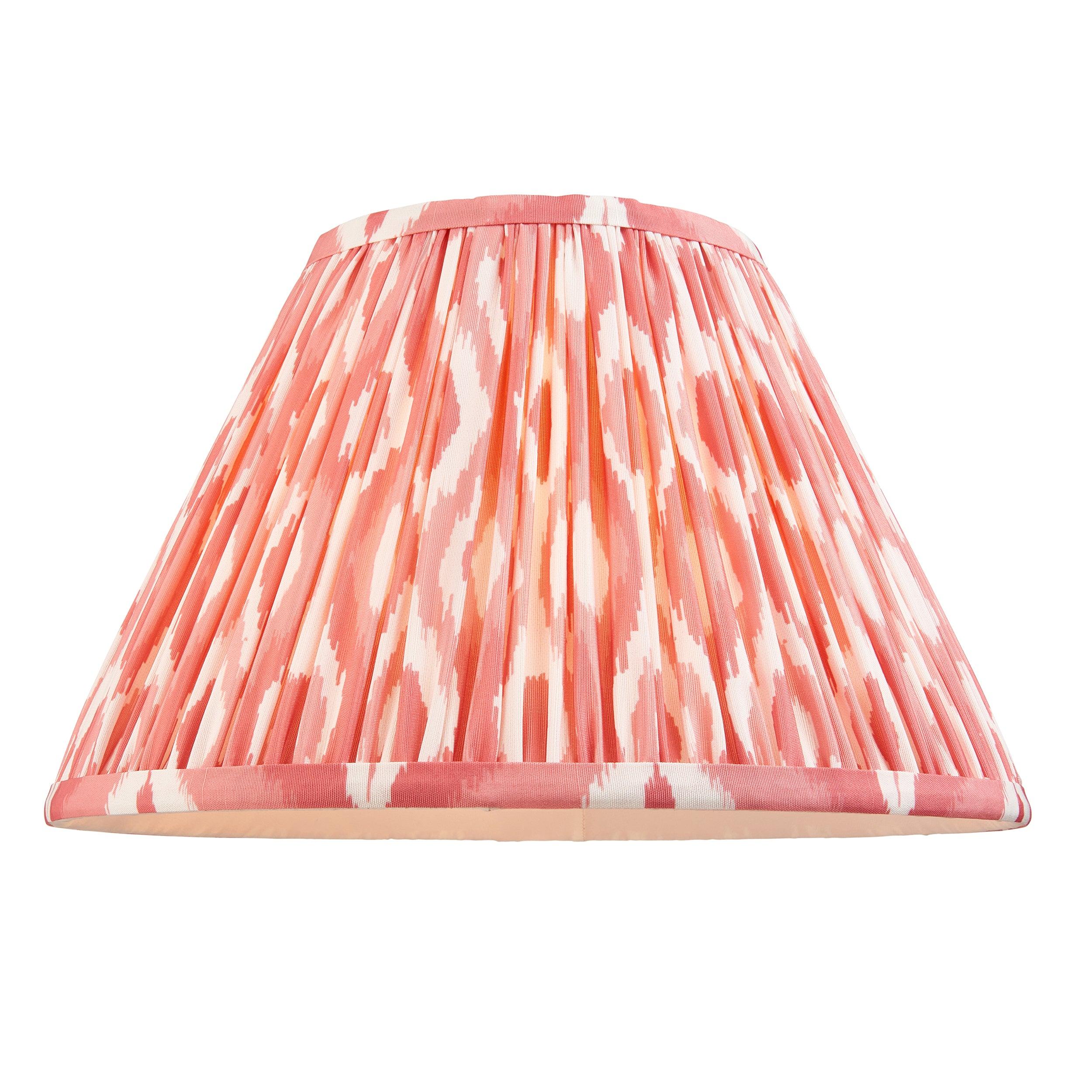Layered Leaf Ceramic Table Lamp & Ikat 30cm Coral Pink Shade