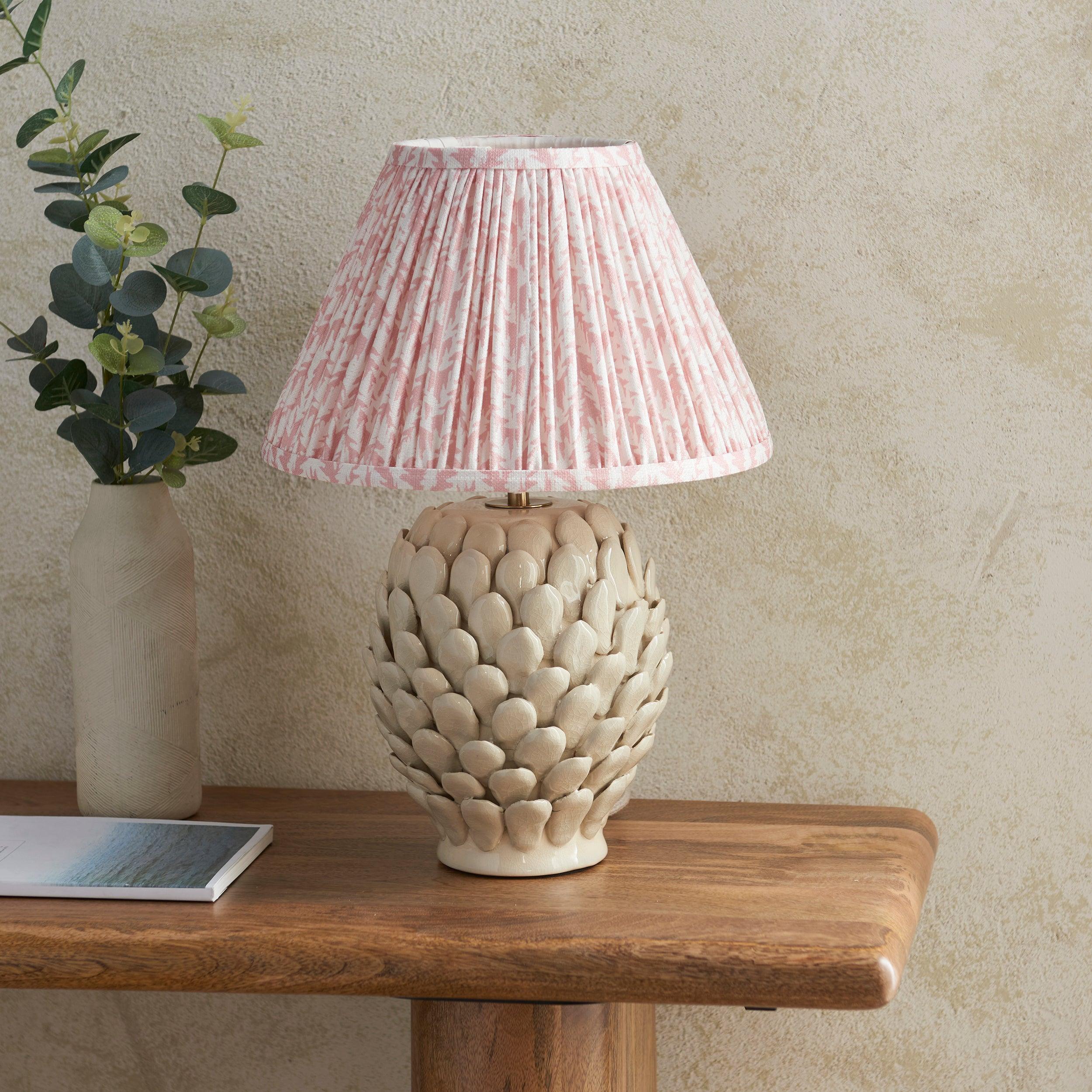 Layered Leaf Ceramic Table Lamp & Leaf 30cm Peachy Keen Shade