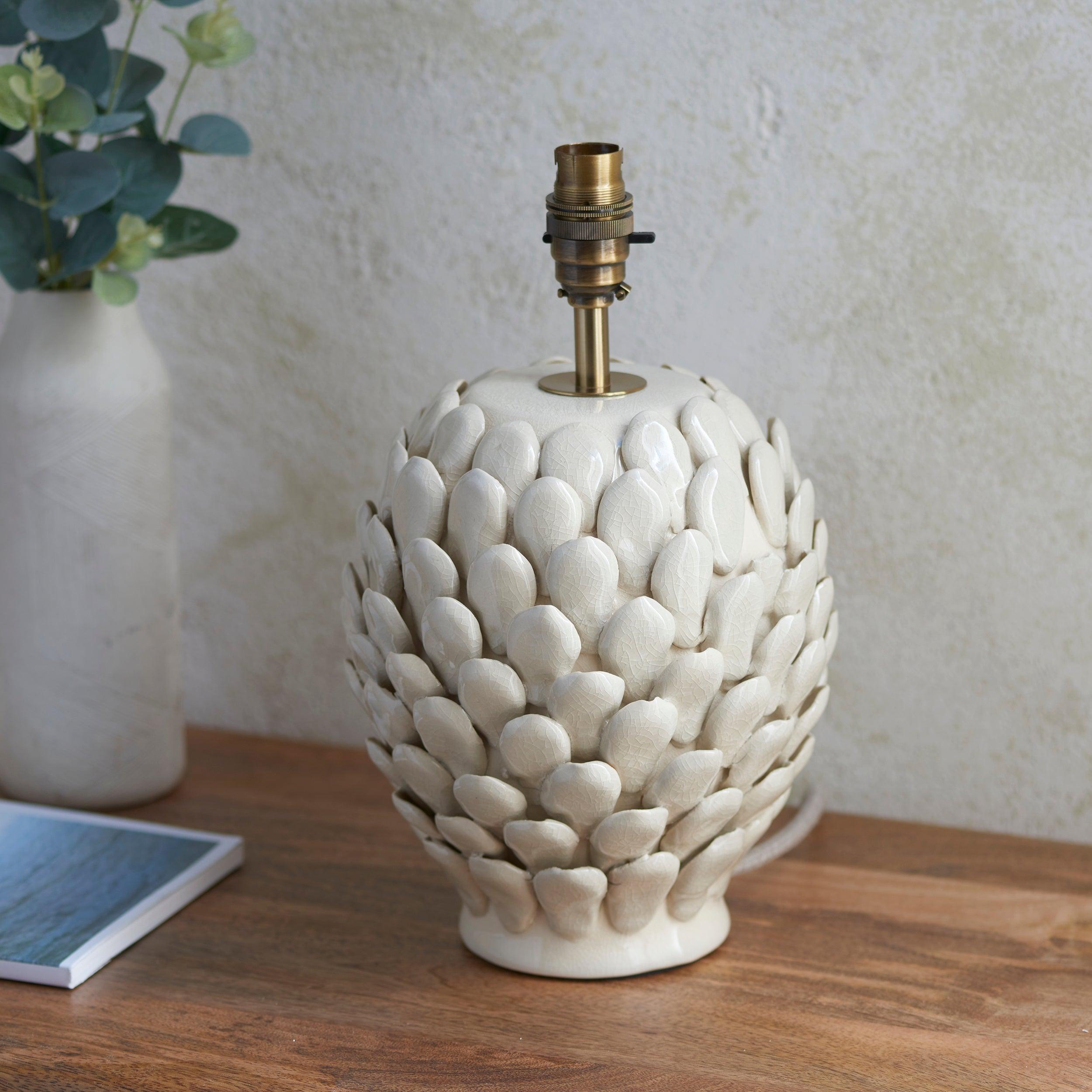 Layered Leaf Ceramic Table Lamp & Leaf 30cm Peachy Keen Shade