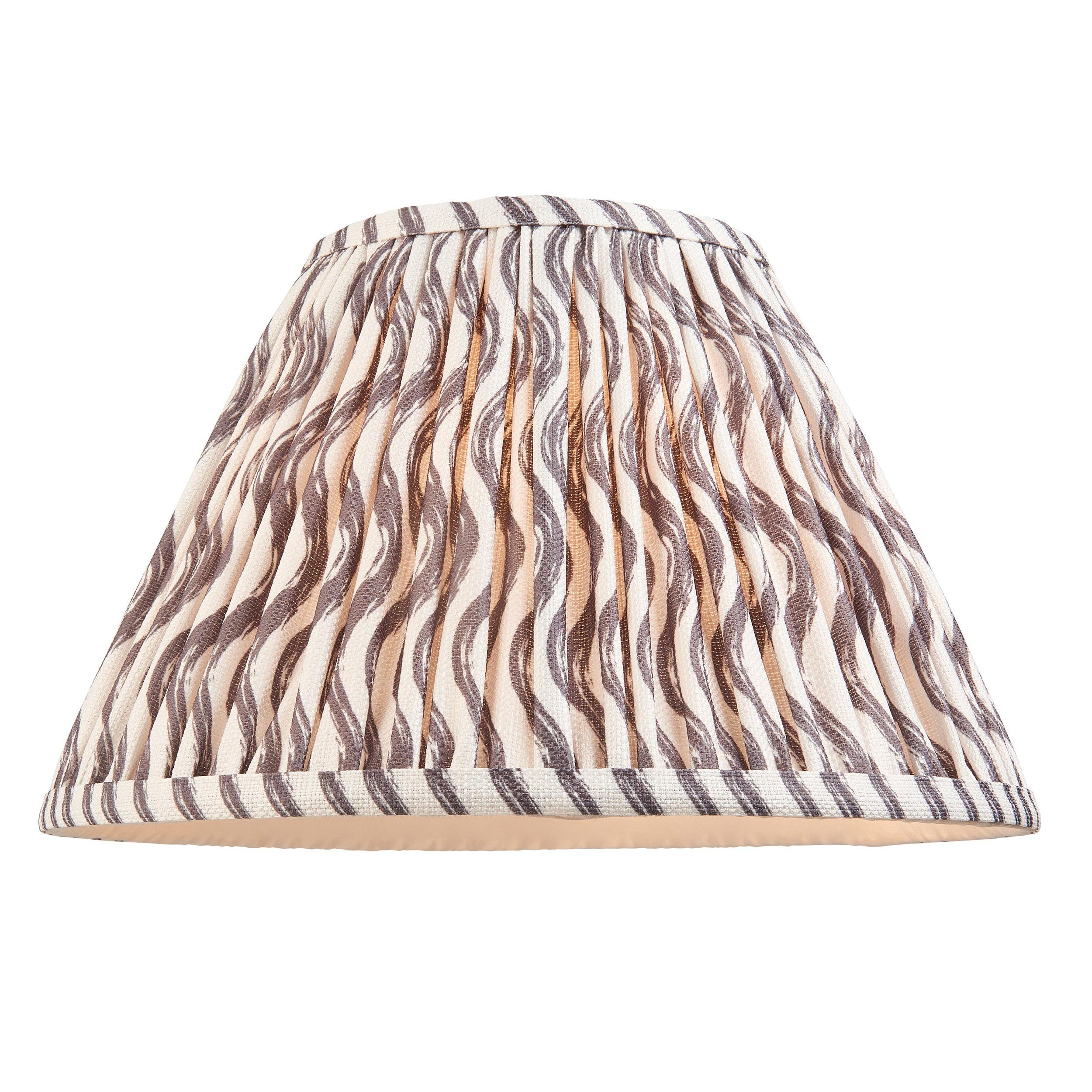 Layered Leaf Ceramic Table Lamp & Ripple 30cm Pearl Grey Shade