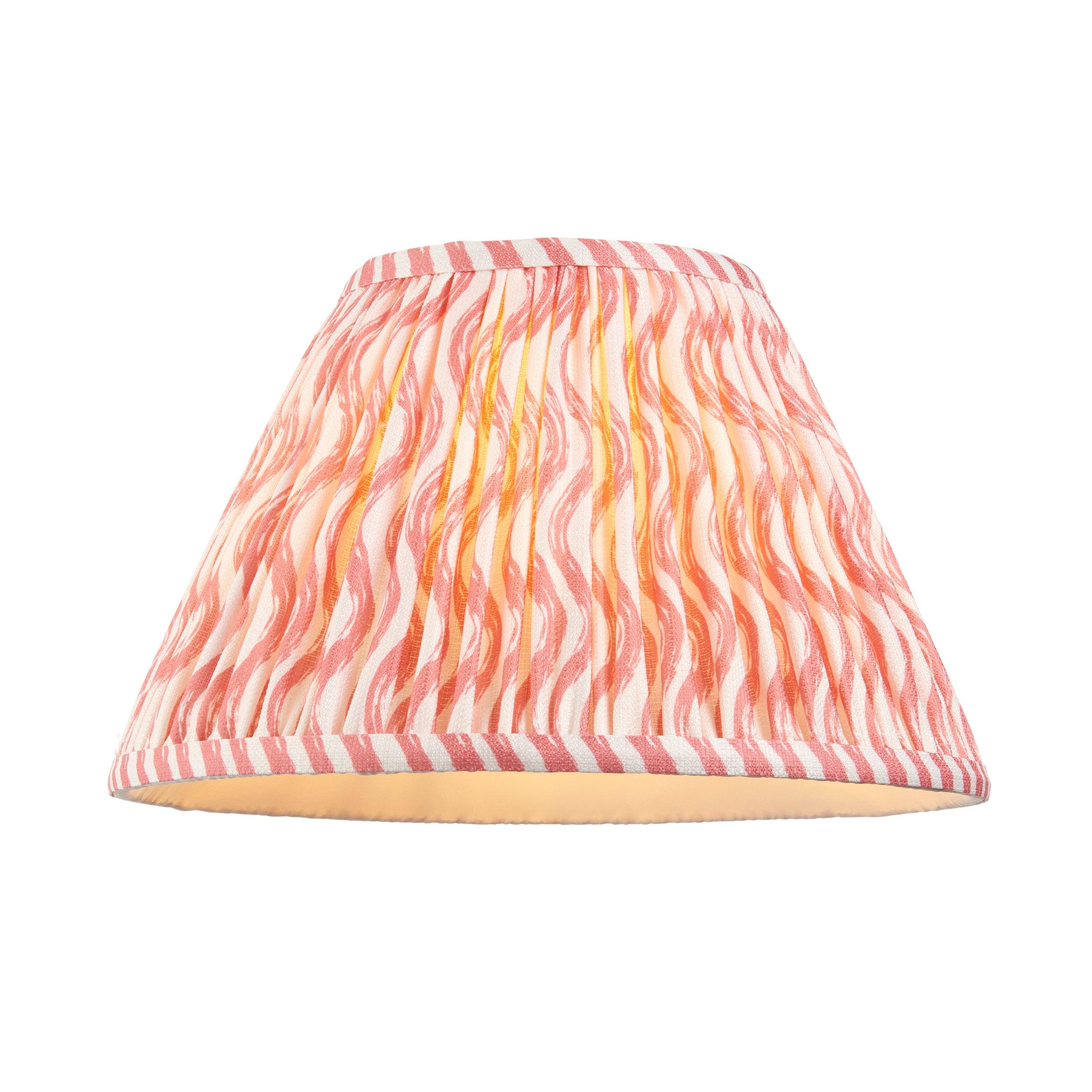 Layered Leaf Ceramic Table Lamp & Ripple 30cm Coral Pink Shade