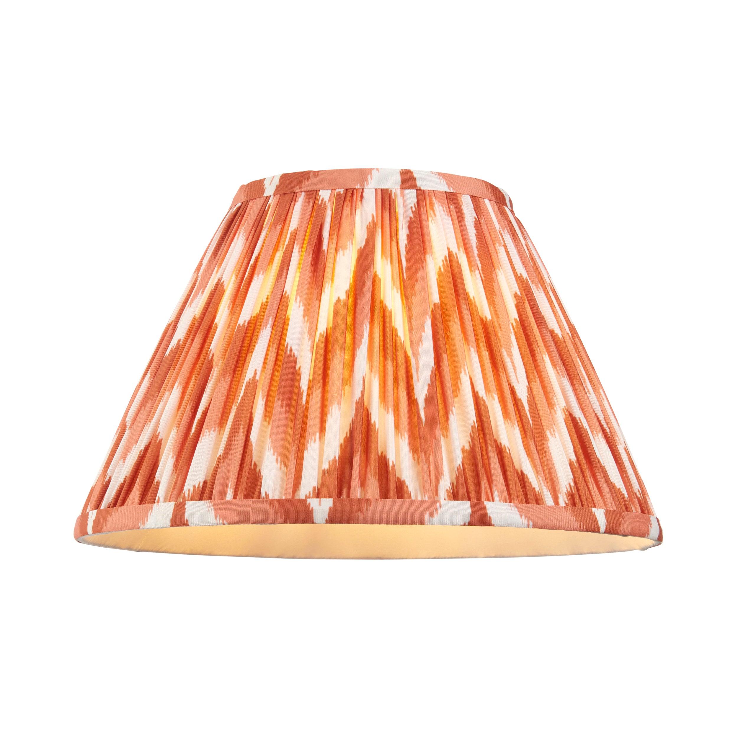 Layered Leaf Ceramic Table Lamp & Zigzag 30cm Apricot Orange Shade