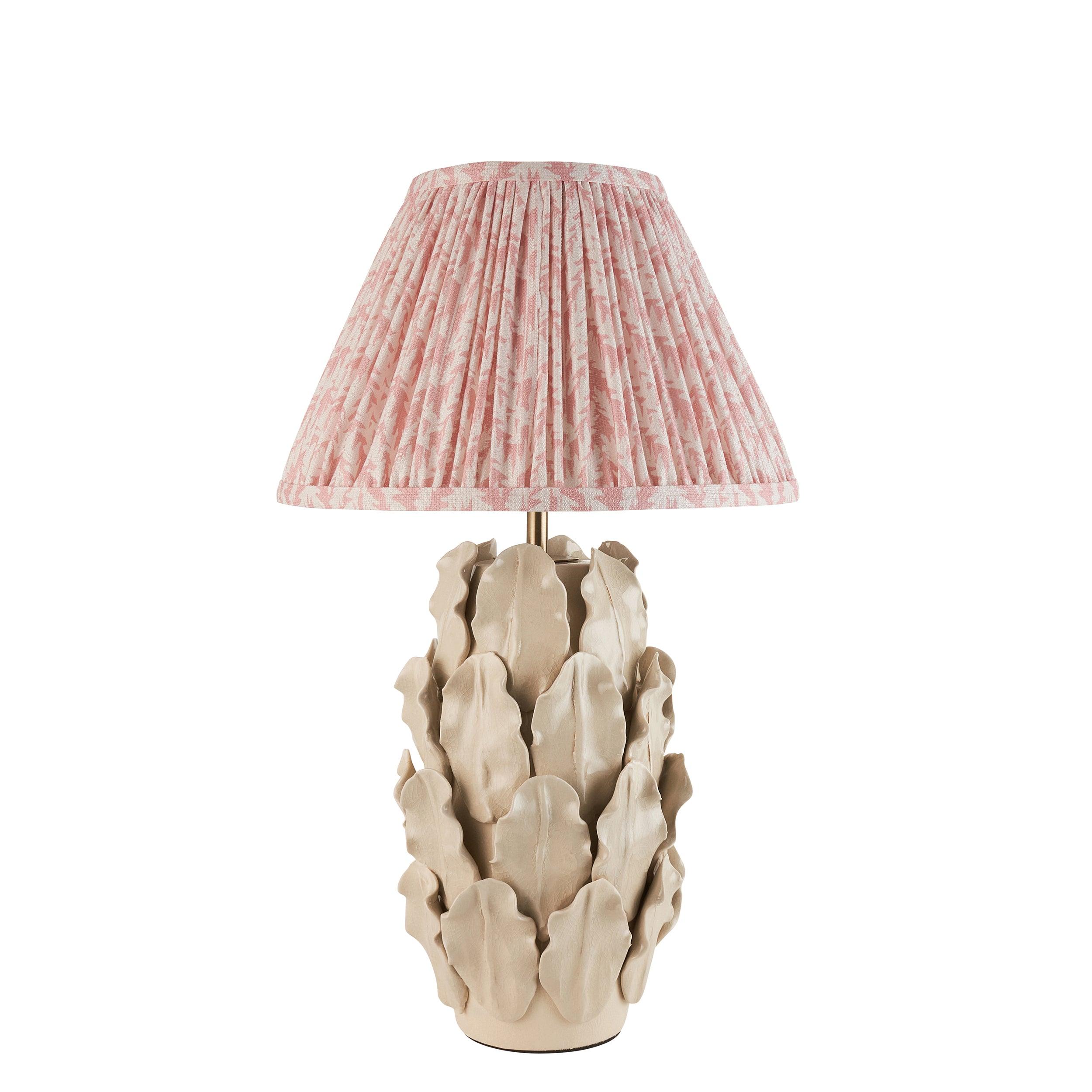 Layered Leaf Ivory Ceramic Table Lamp & Leaf 30cm Peachy Keen Shade