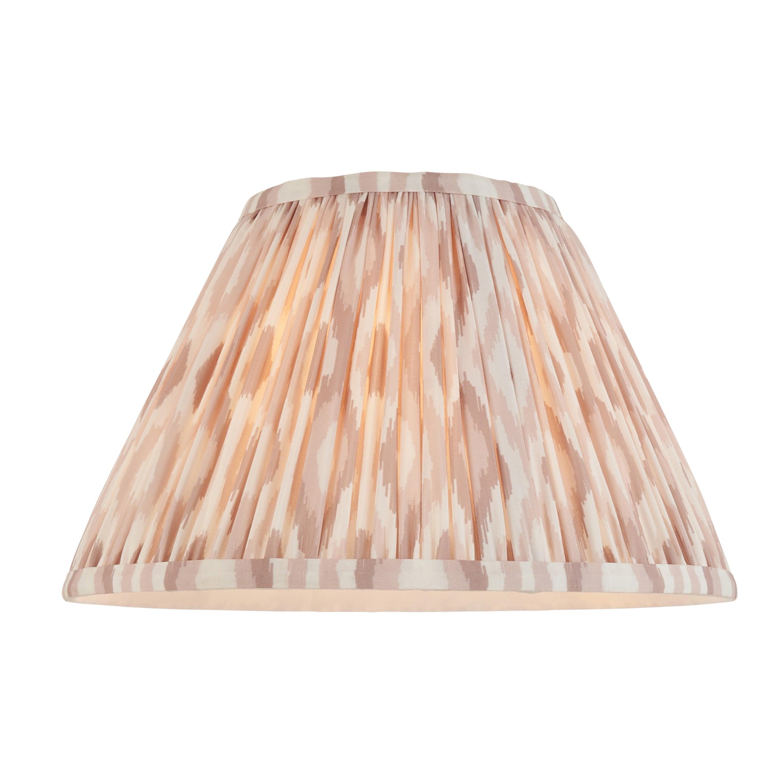 Layered Leaf Ivory Ceramic Table Lamp & Ikat 30cm Neutral Shade