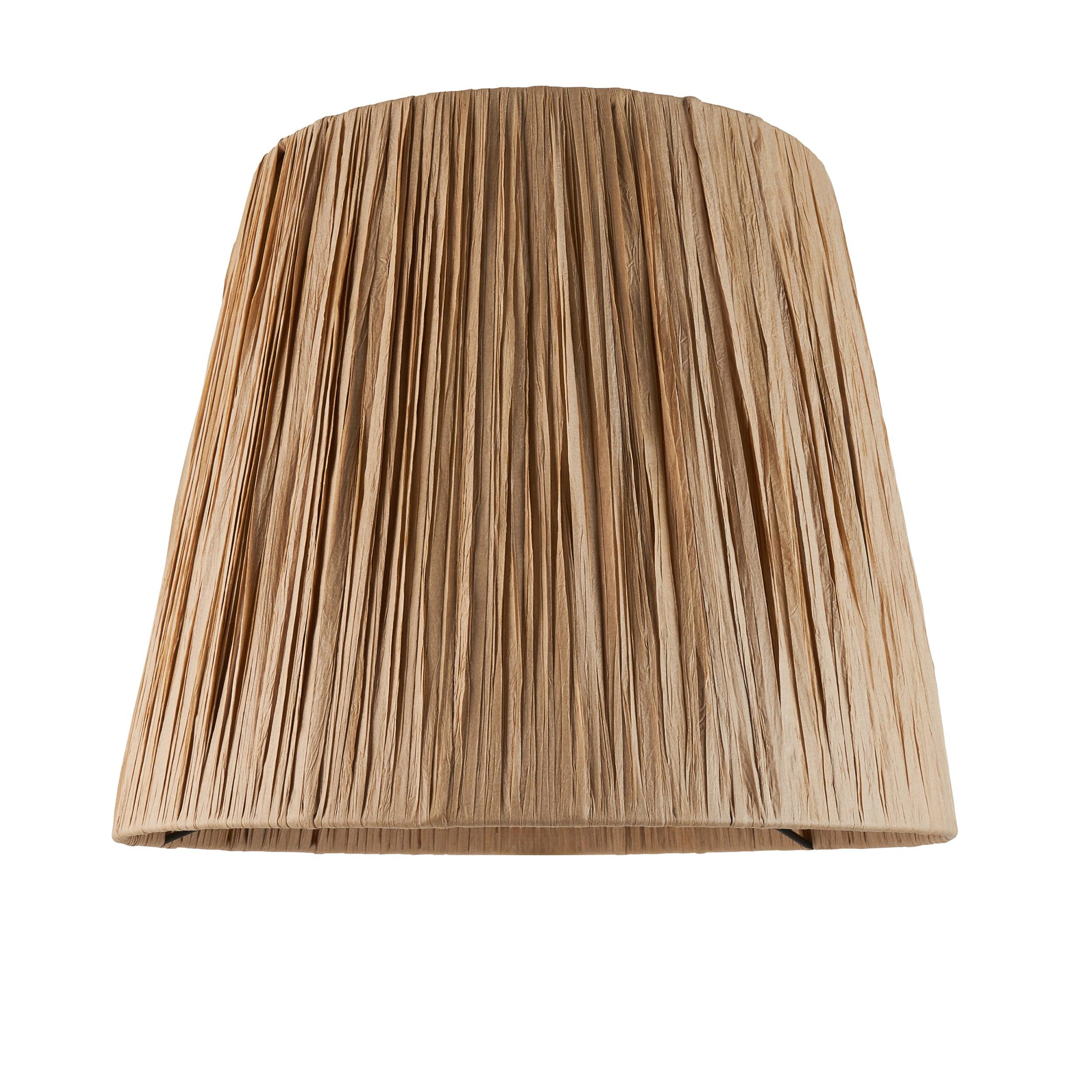 Layered Leaf Green Ceramic Table Lamp & Raffia 32cm Natural Raffia Shade