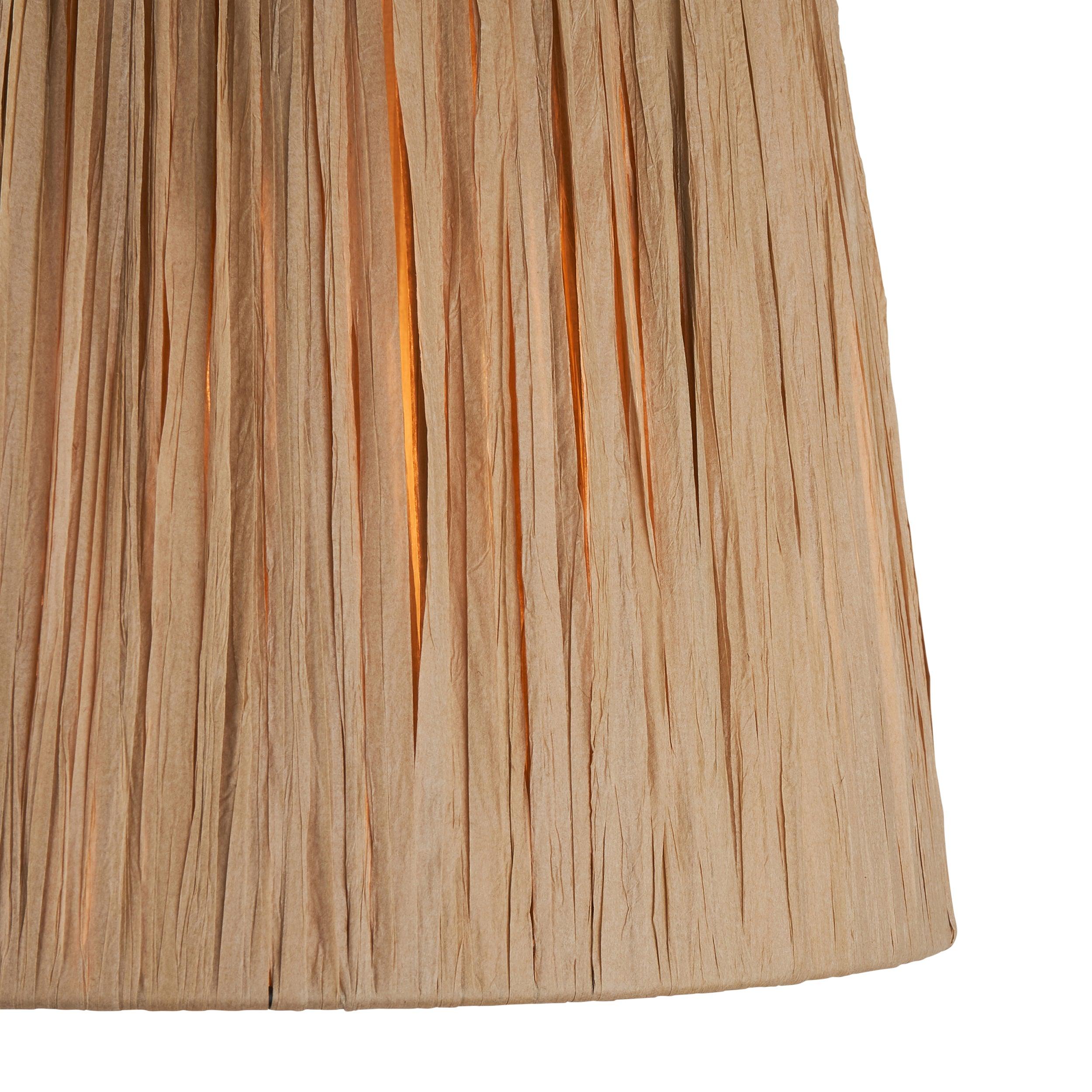 Layered Leaf Ivory Ceramic Table Lamp & Raffia 32cm Natural Raffia Shade