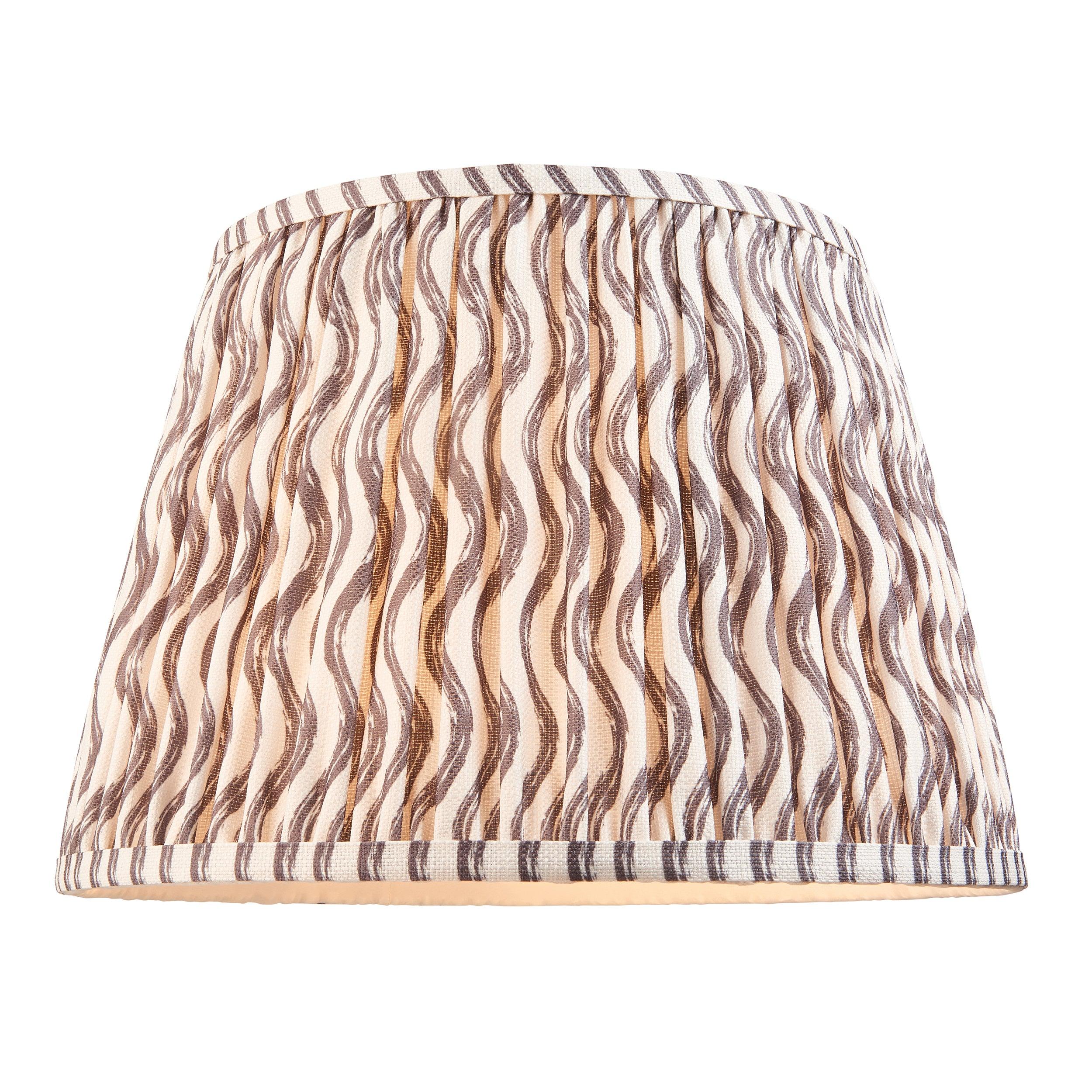 Layered Leaf Ivory Ceramic Table Lamp & Ripple 35cm Pearl Grey Shade