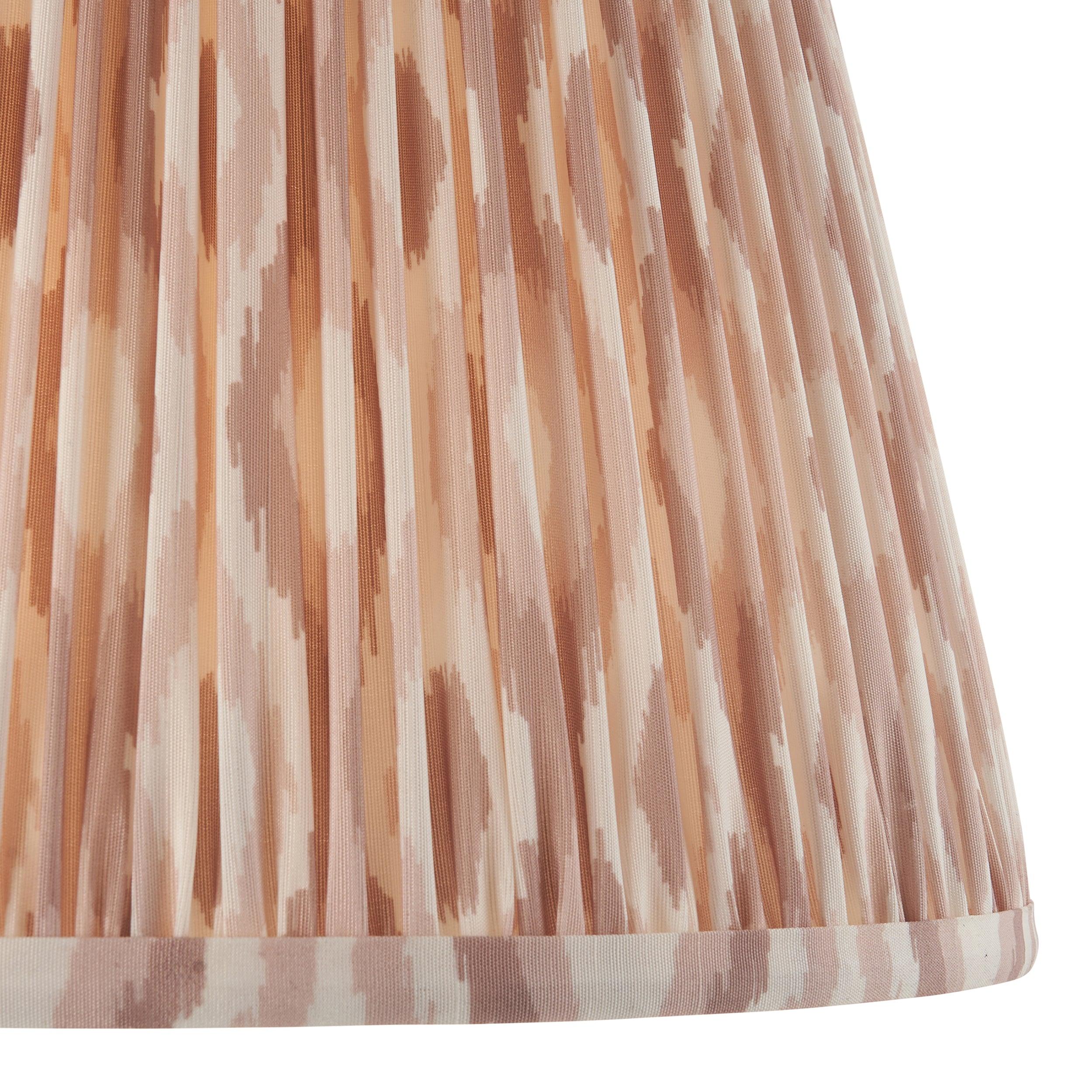 Layered Leaf Ivory Ceramic Table Lamp & Ikat 35cm Neutral Shade