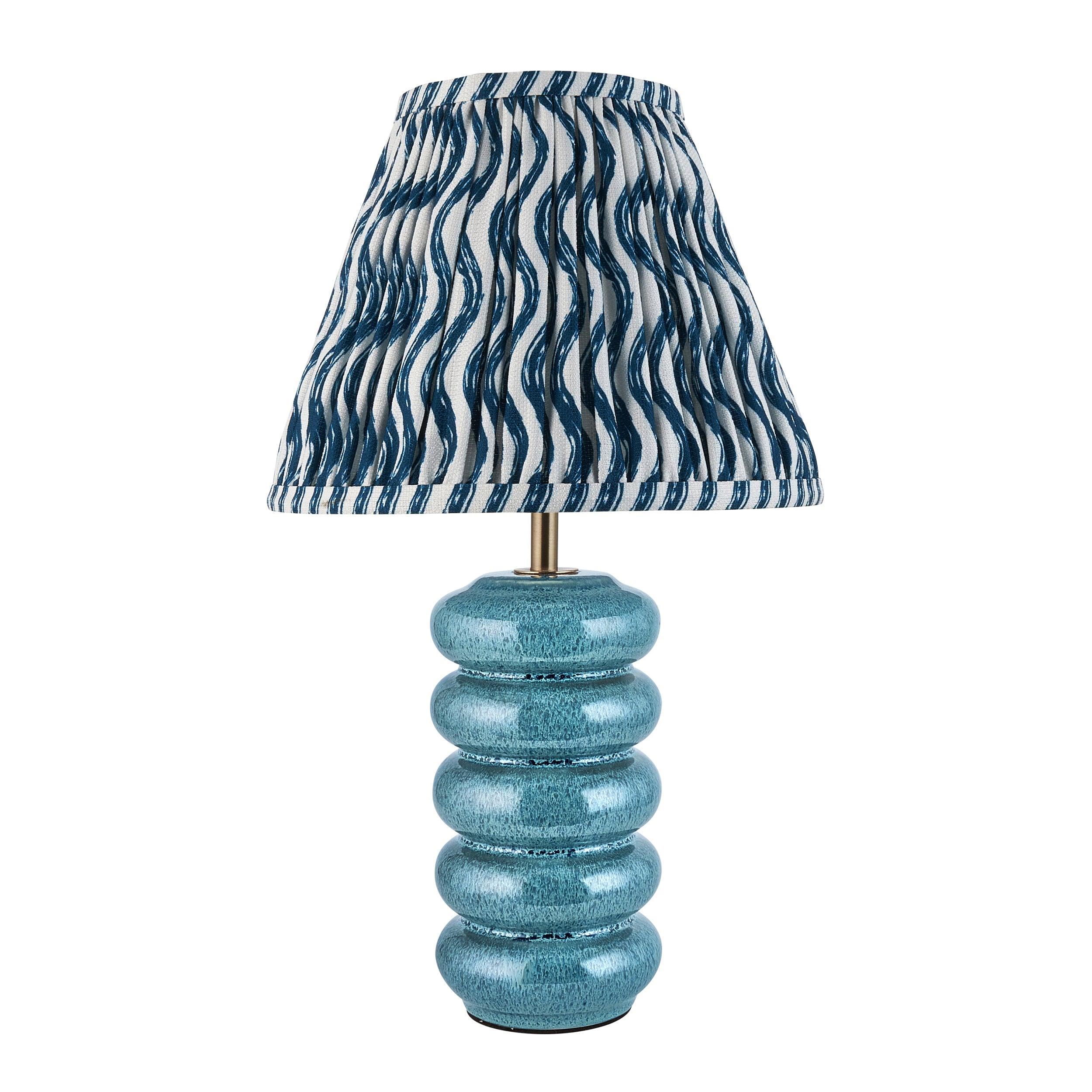 Squash Ceramic Table & Ripple 25cm Marlin Blue Shade