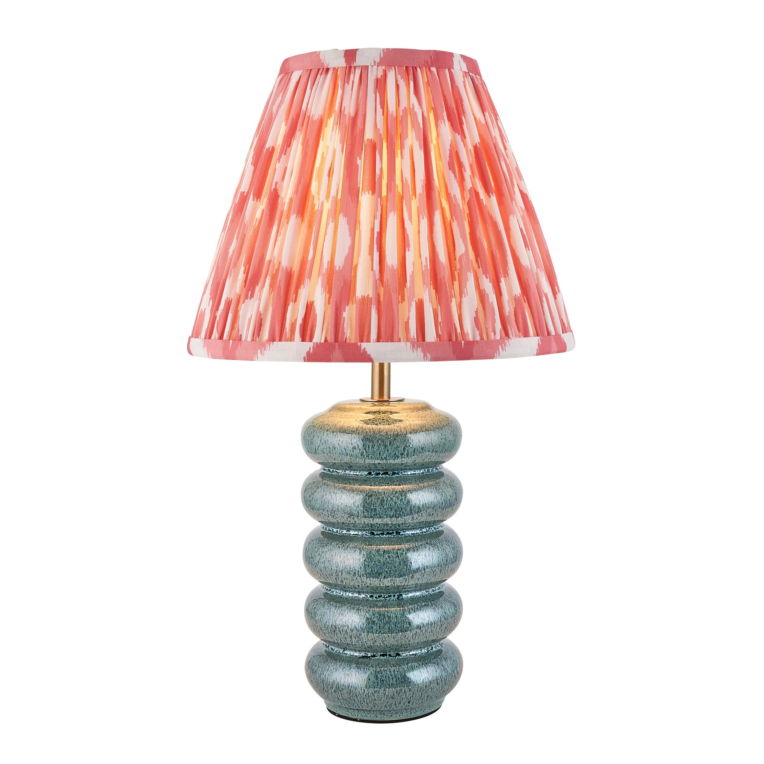 Squash Ceramic Table & Ikat 25cm Coral Pink Shade