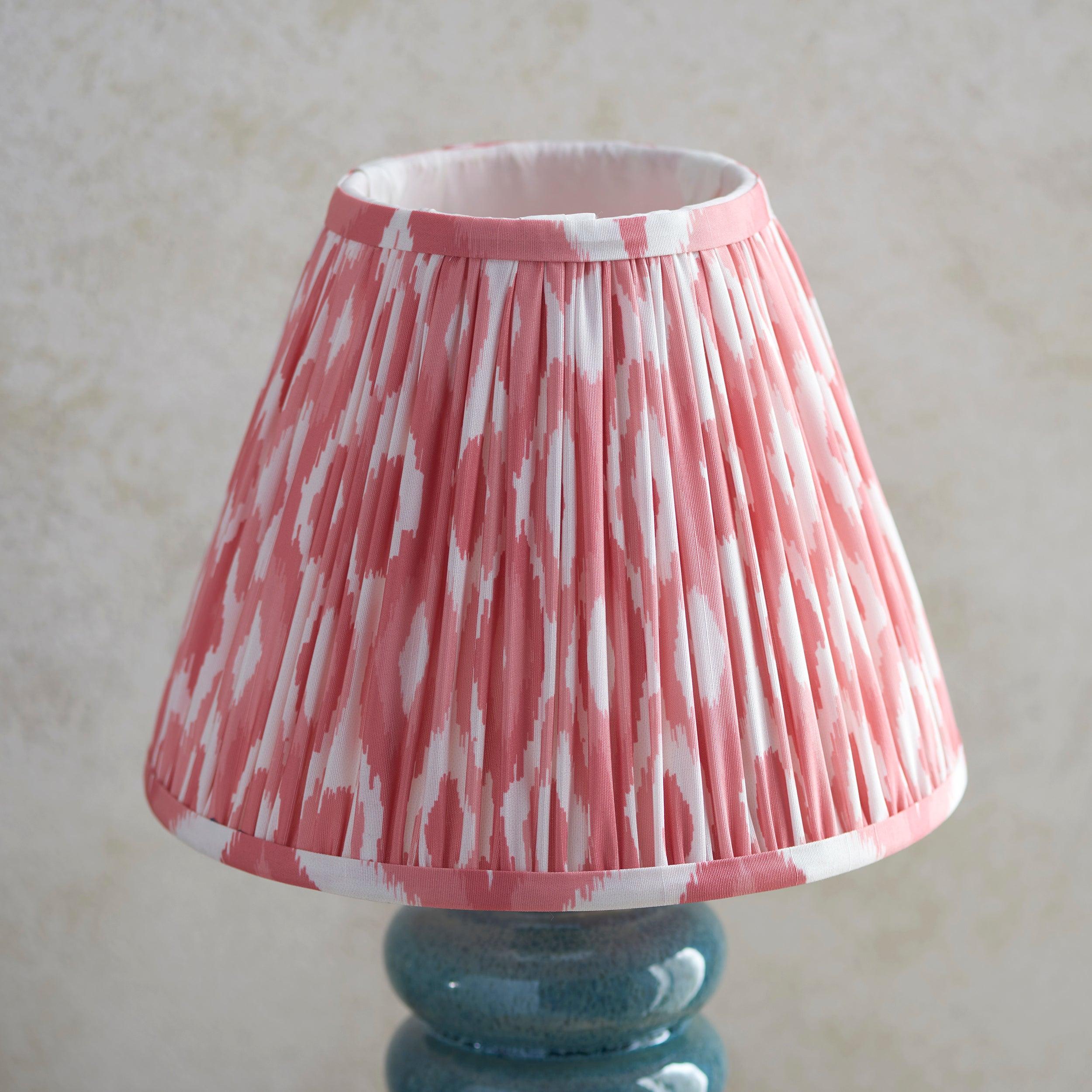 Squash Ceramic Table & Ikat 25cm Coral Pink Shade