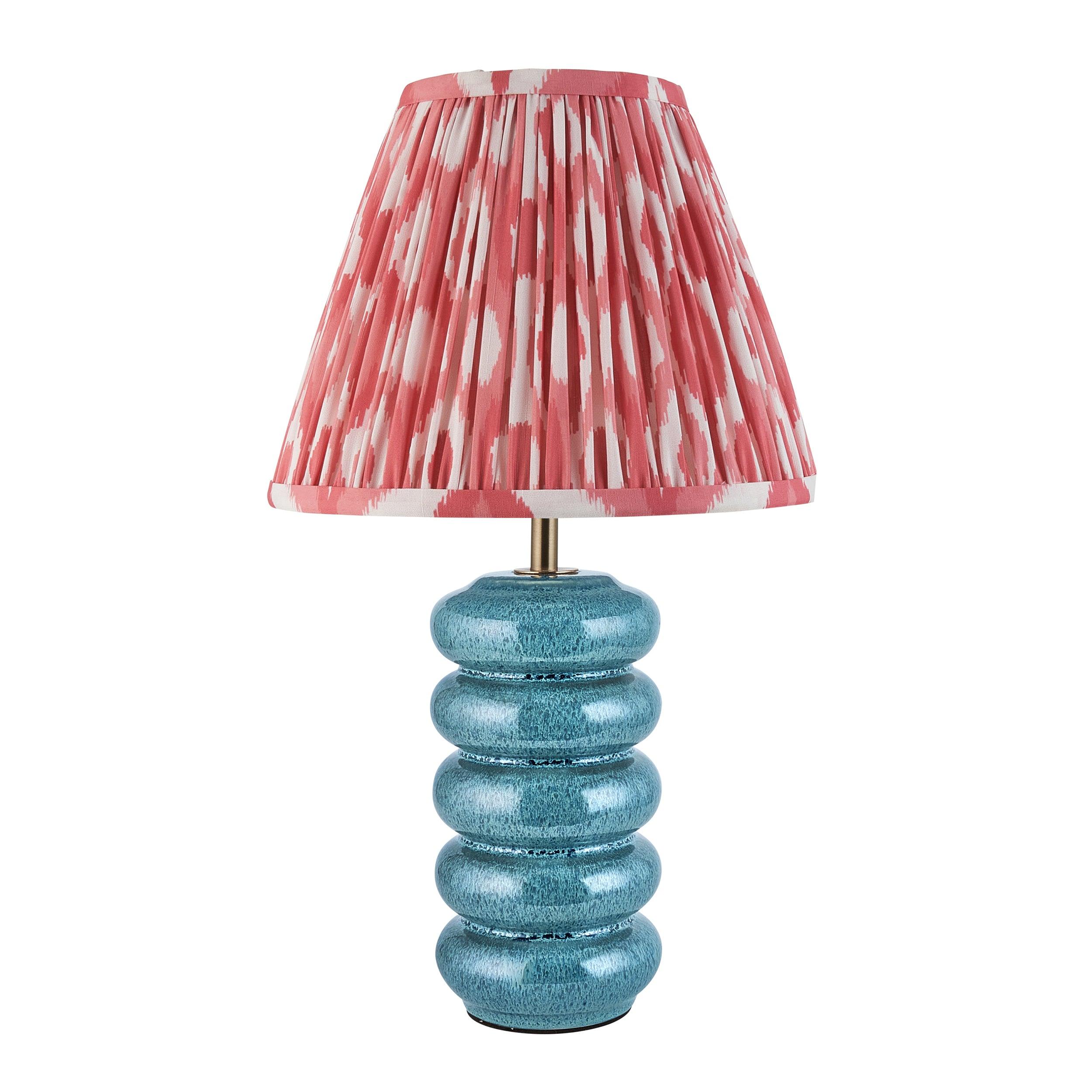 Squash Ceramic Table & Ikat 25cm Coral Pink Shade