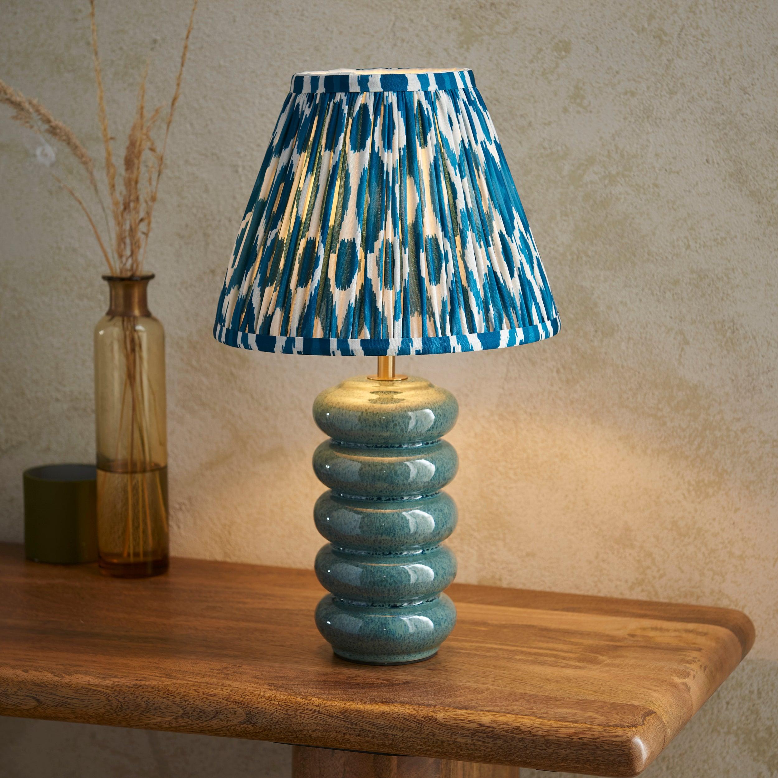 Squash Ceramic Table & Ikat 25cm Marlin Blue Shade