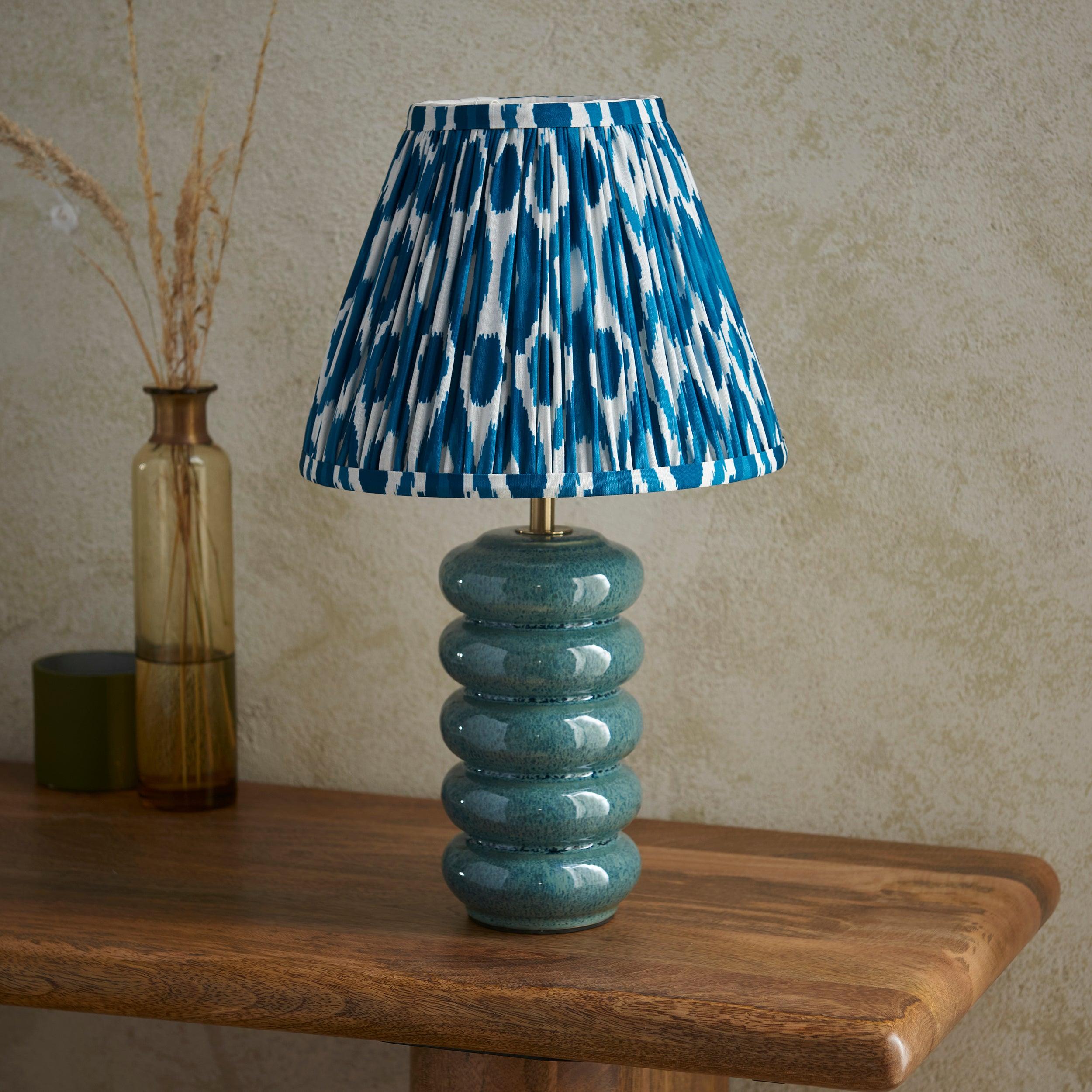 Squash Ceramic Table & Ikat 25cm Marlin Blue Shade