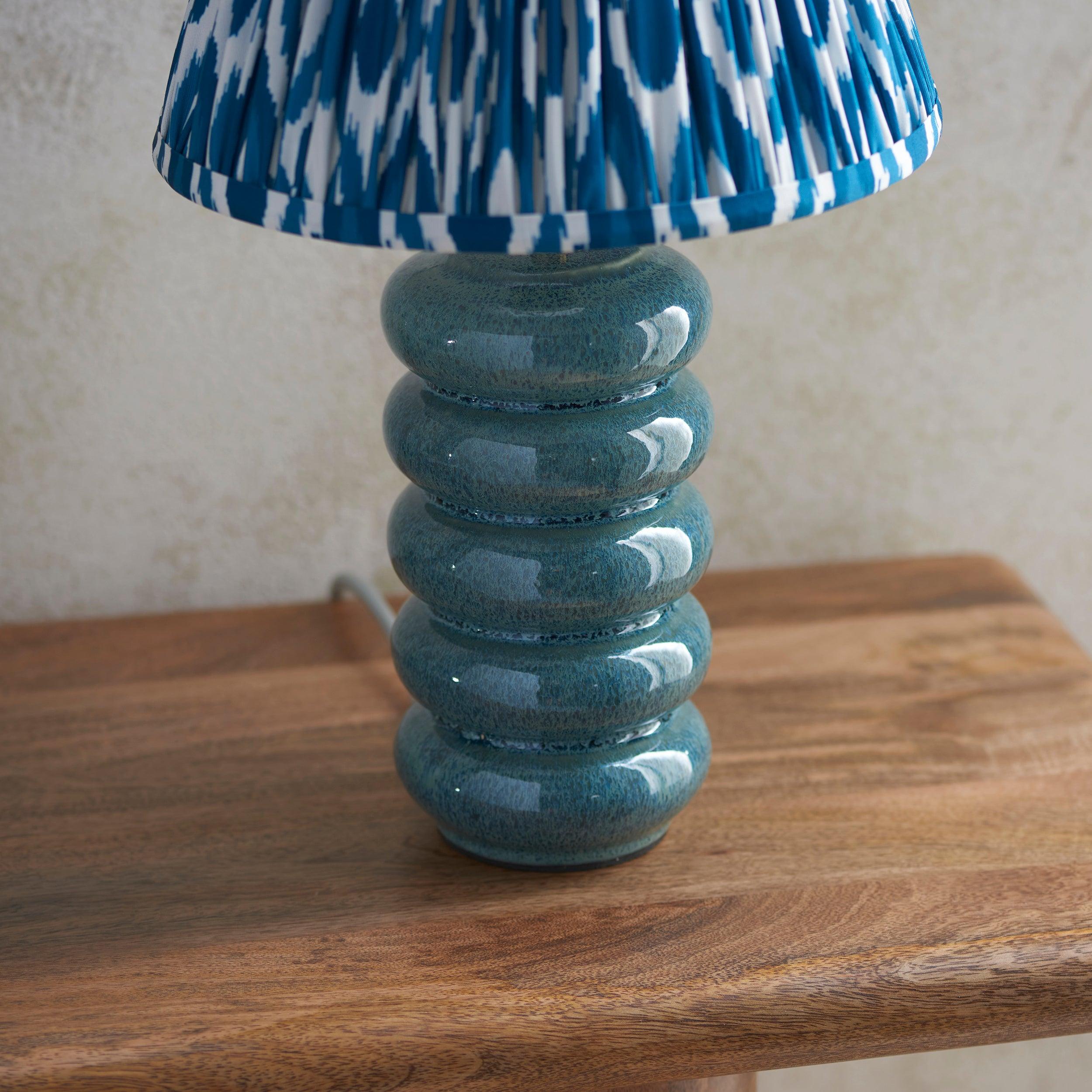 Squash Ceramic Table & Ikat 25cm Marlin Blue Shade