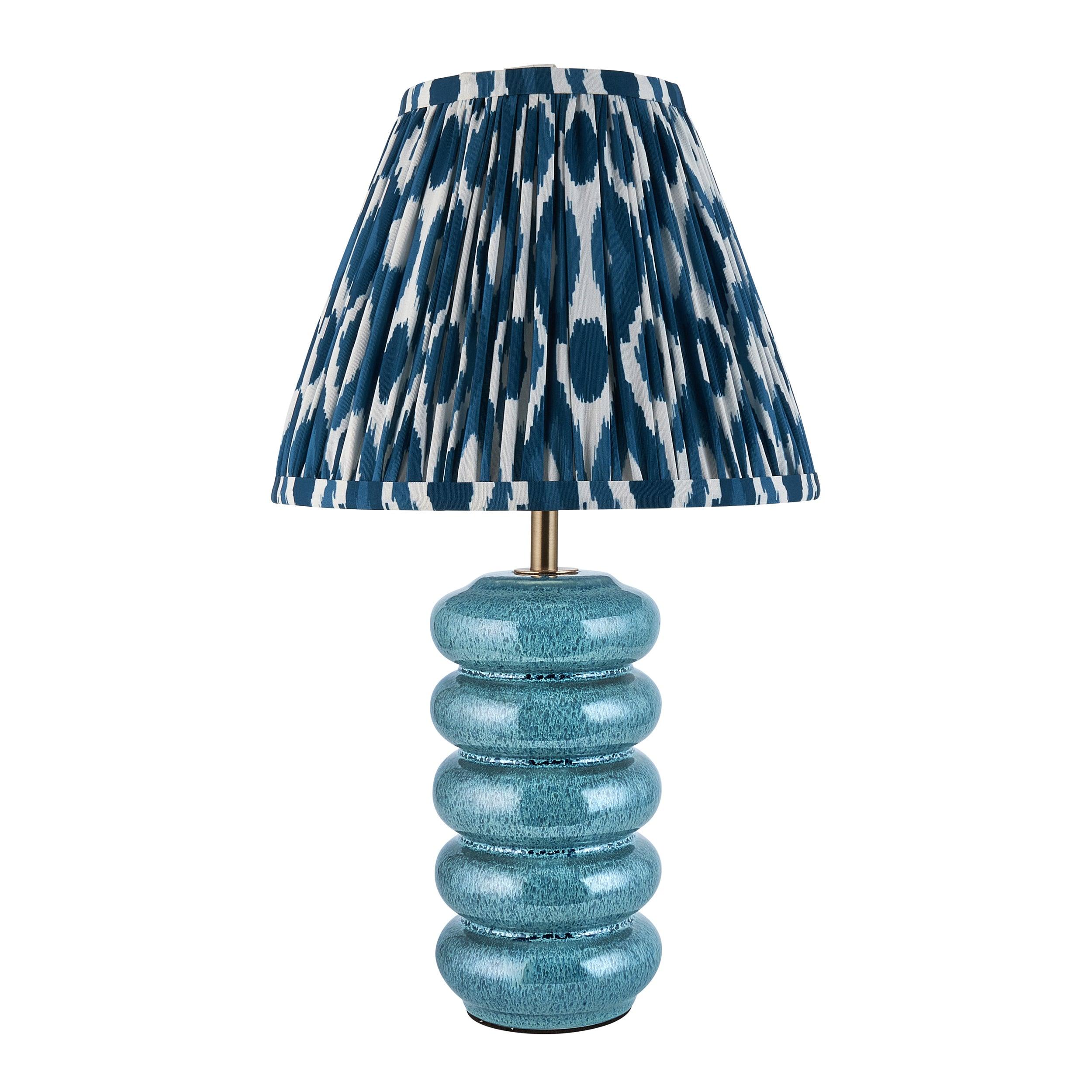 Squash Ceramic Table & Ikat 25cm Marlin Blue Shade
