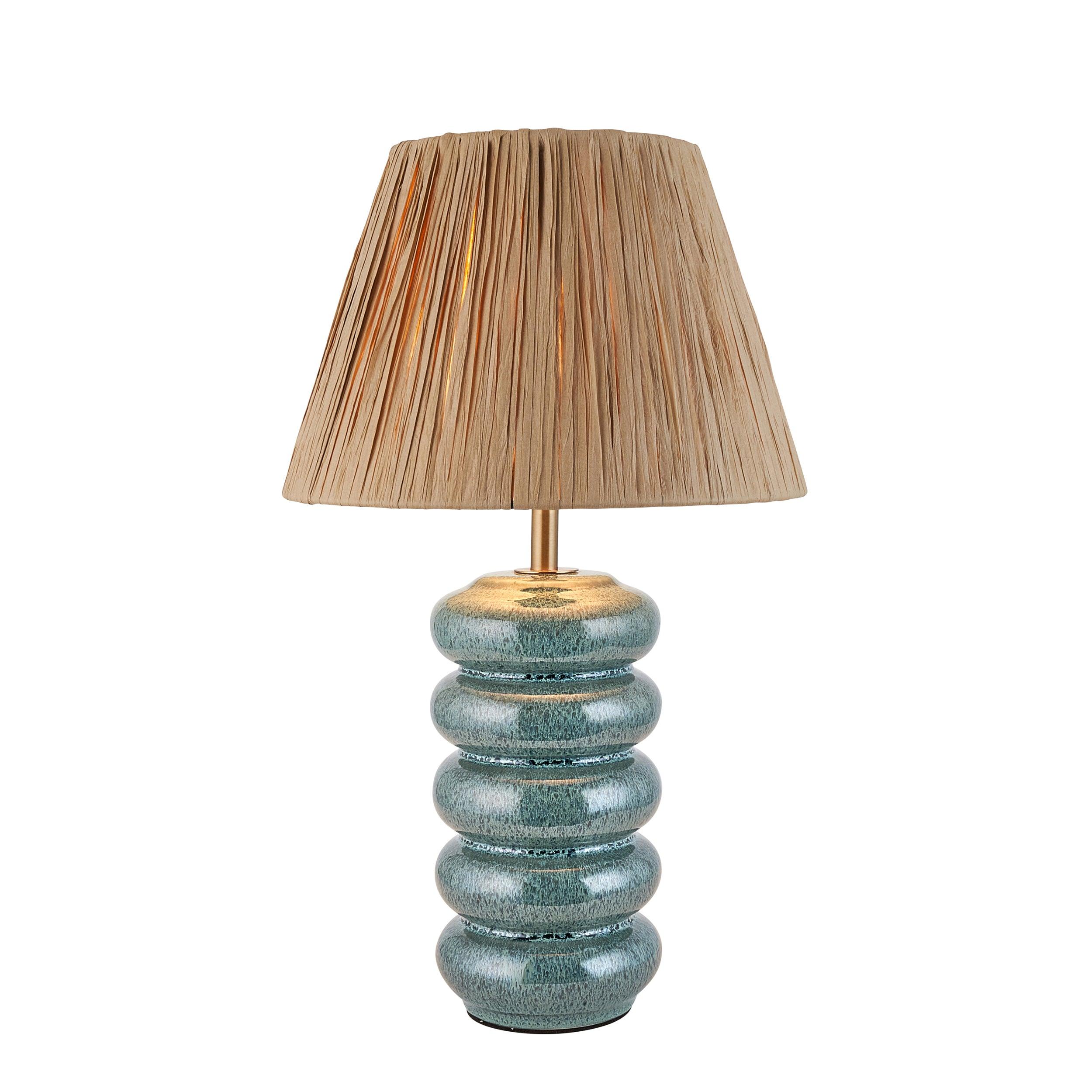 Squash Ceramic Table & Raffia 24cm Natural Raffia Shade