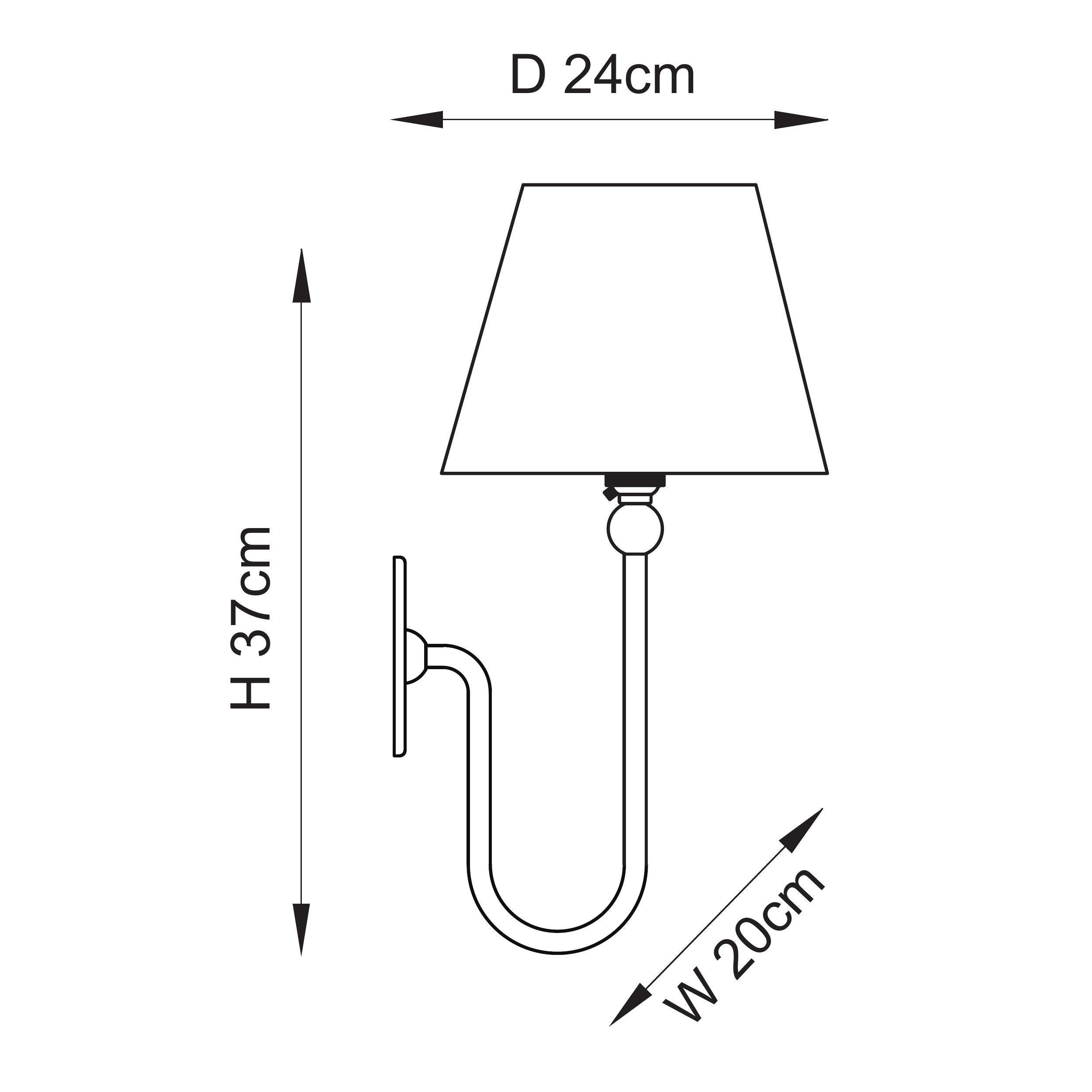 Santiago Long Line Brass Wall Light With 20cm Grey Leaf Shade