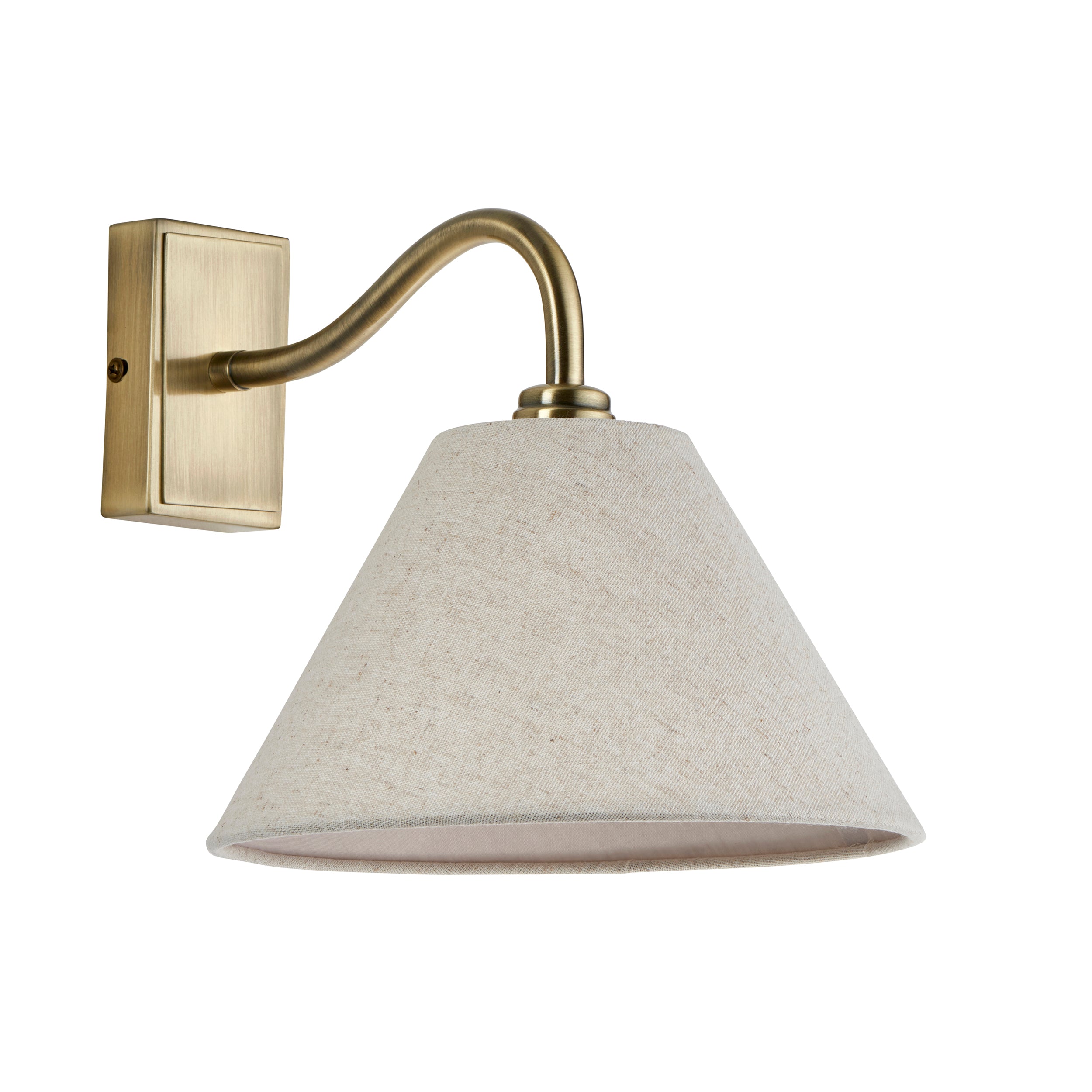 Knole Brass Wall Light - Faux Fabric Shade