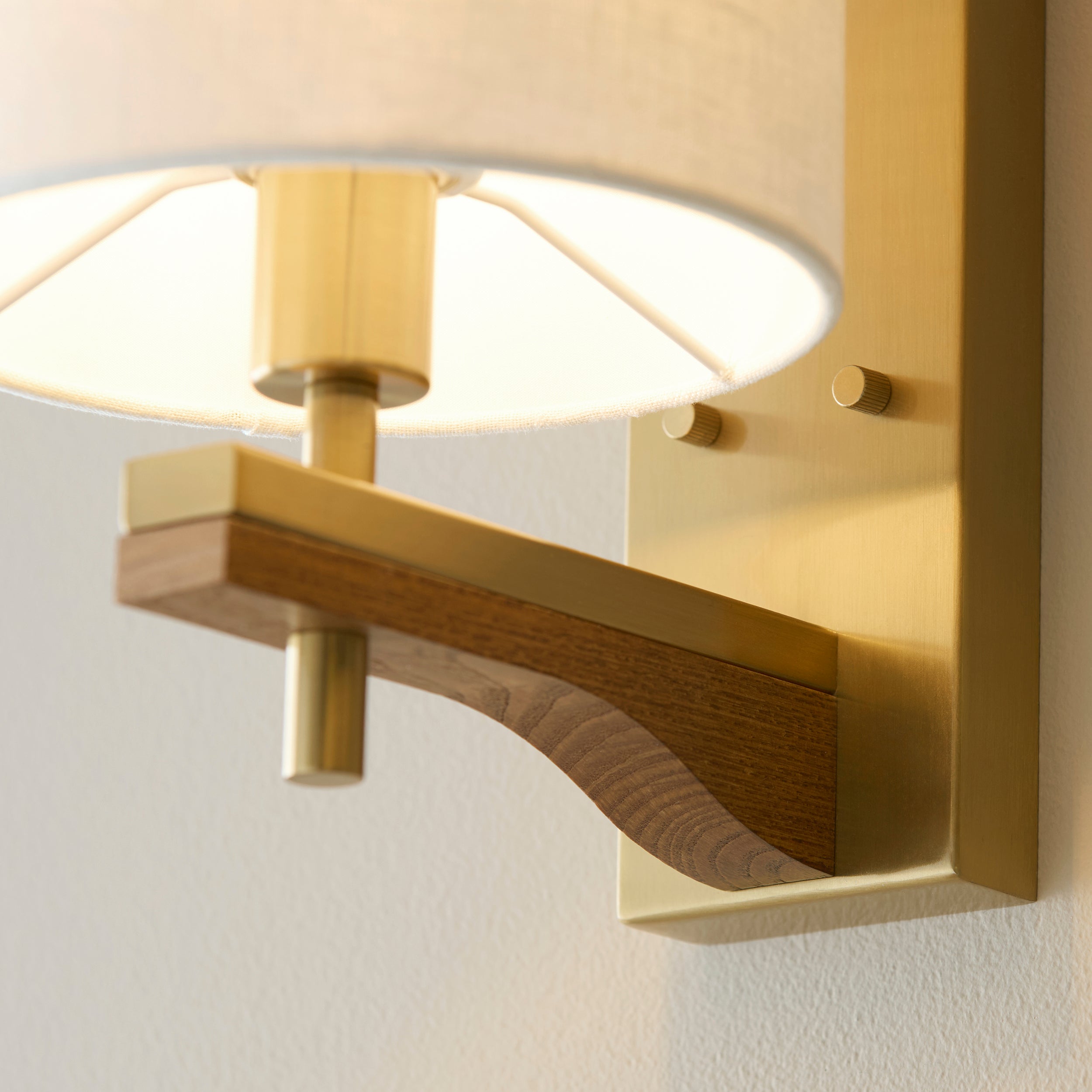 Heathcliff Solid Wood & Brass Wall Light