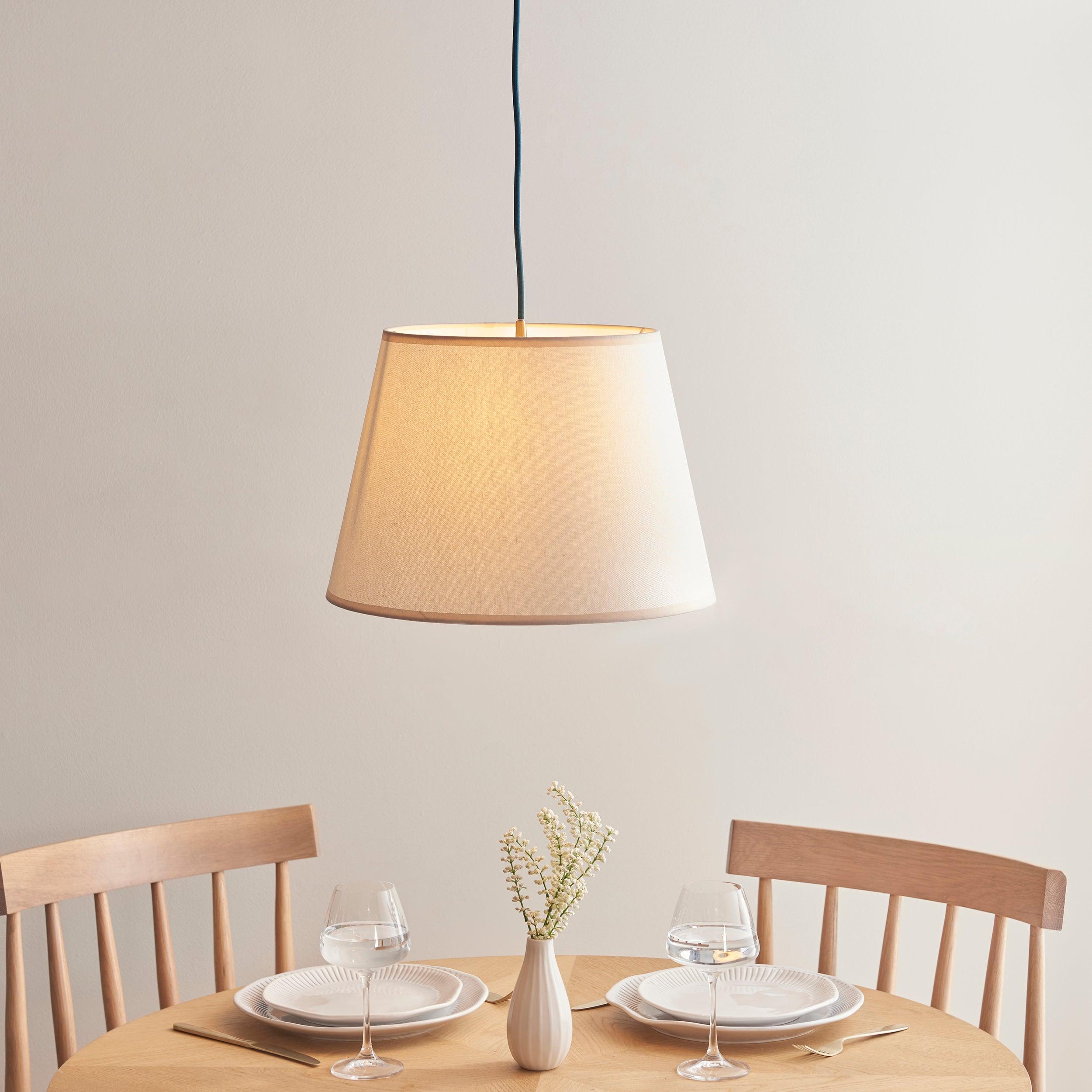 Eltham Ceiling Pendant Light With Blue Flex and Large Ivy 40cm Shade