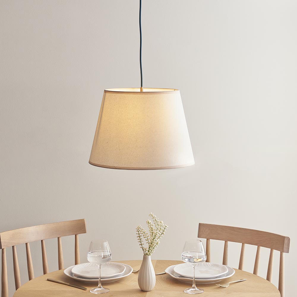 Eltham Ceiling Pendant Light With Green Flex and Large Ivy 40cm Shade