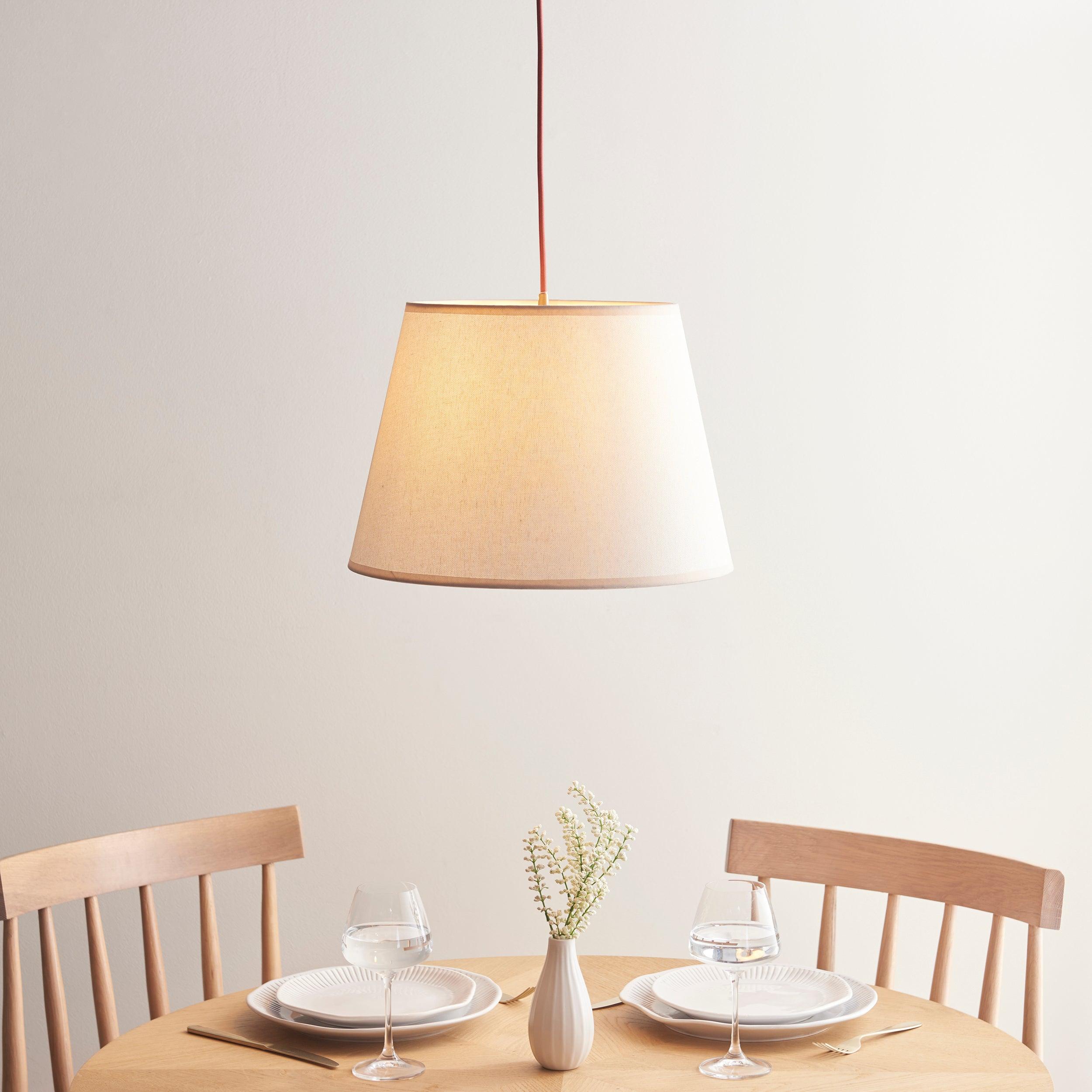Eltham Ceiling Pendant Light With Red Flex and Large Ivy 40cm Shade