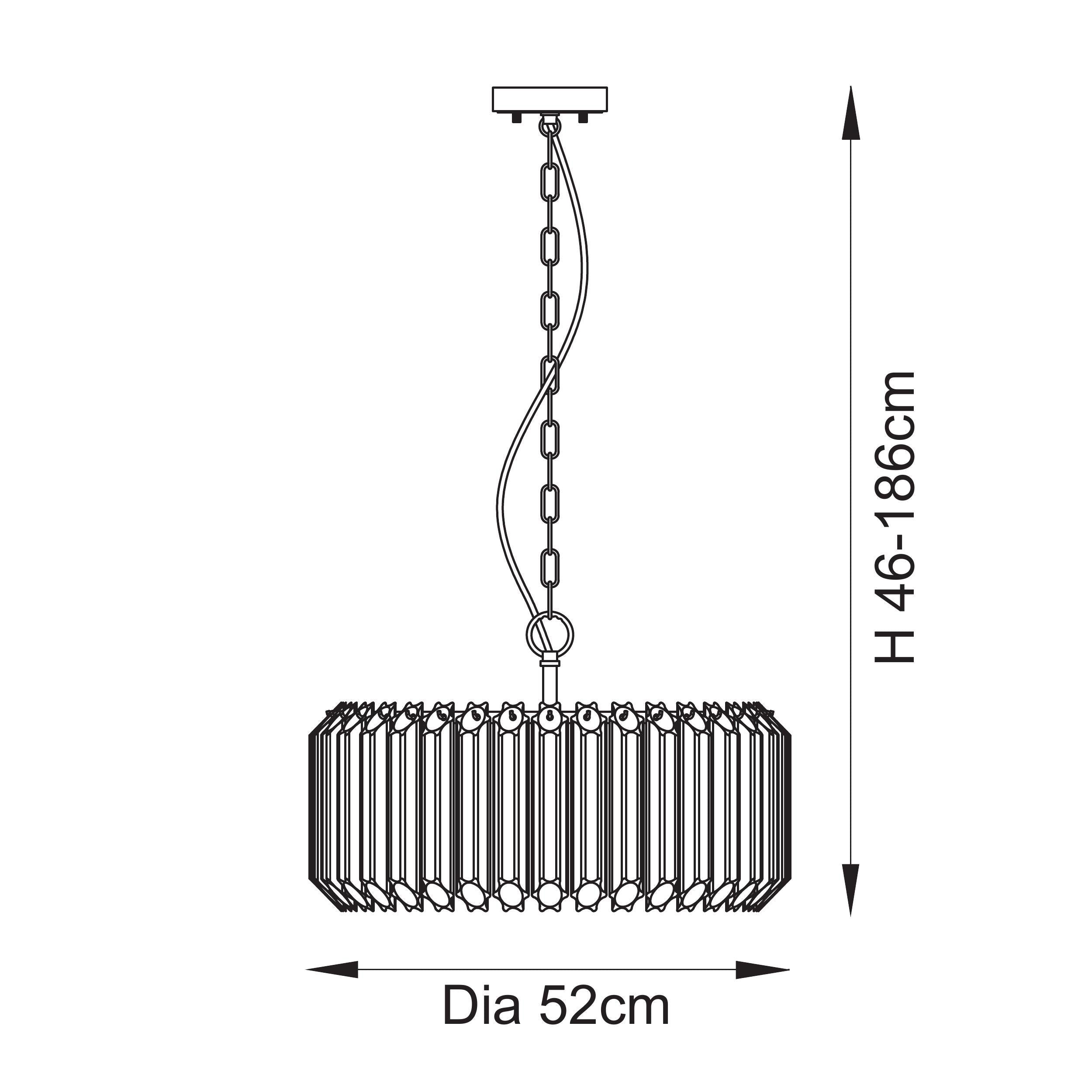 Valentina Brass 5 Light Pendant - Hexagonal Glass Rods